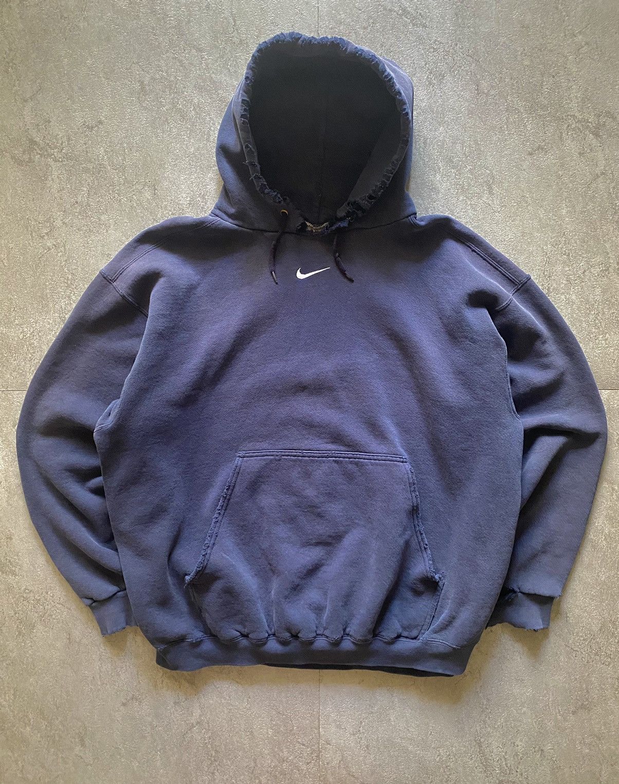 image of Nike Center Swoosh Hoodie Navy Blue, Men's (Size XL)