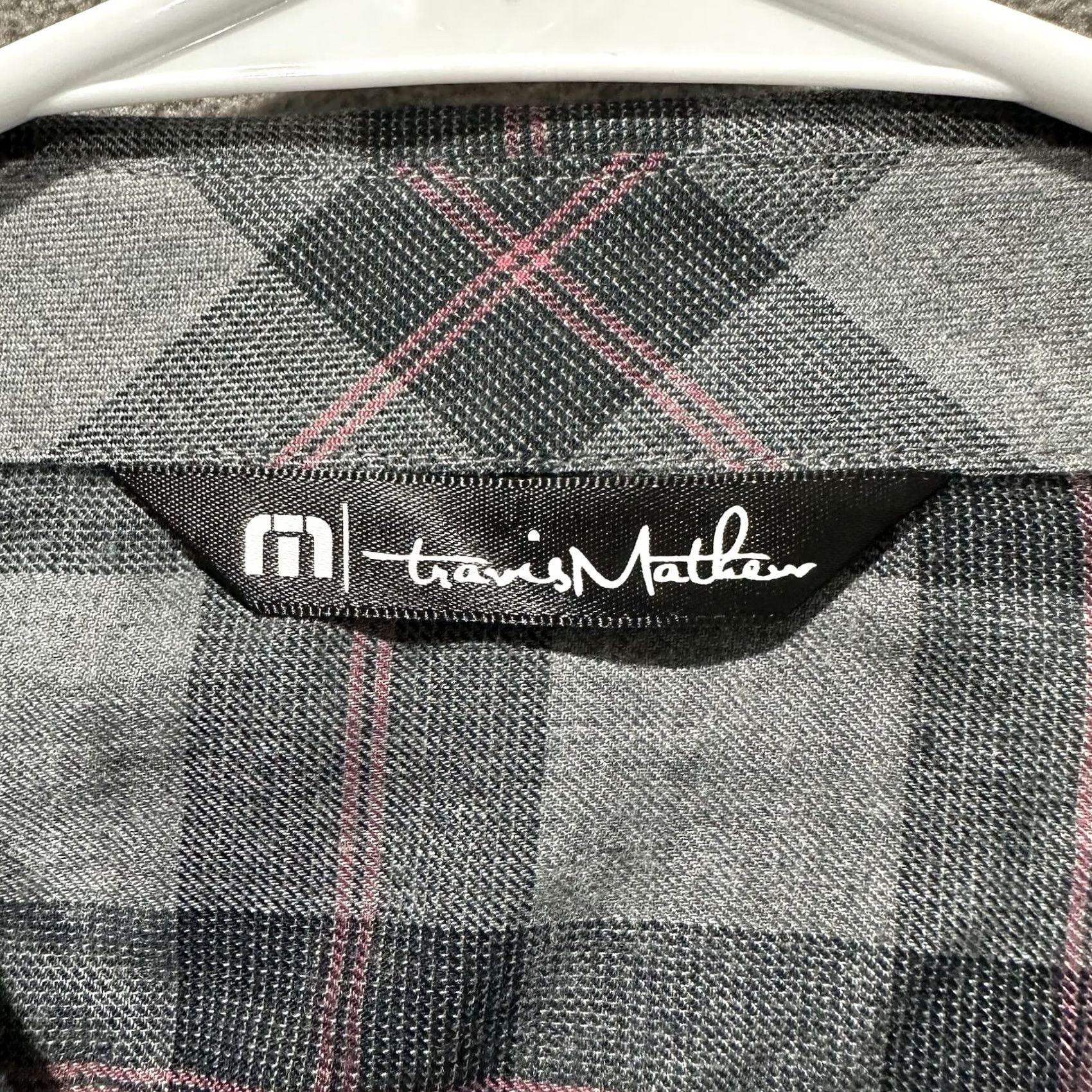 TravisMathew Travis Mathew Shirt Mens M Gray/Red Plaid Button Up Long Sleeve Cloud Flannel Size US M / EU 48-50 / 2 - 4 Thumbnail