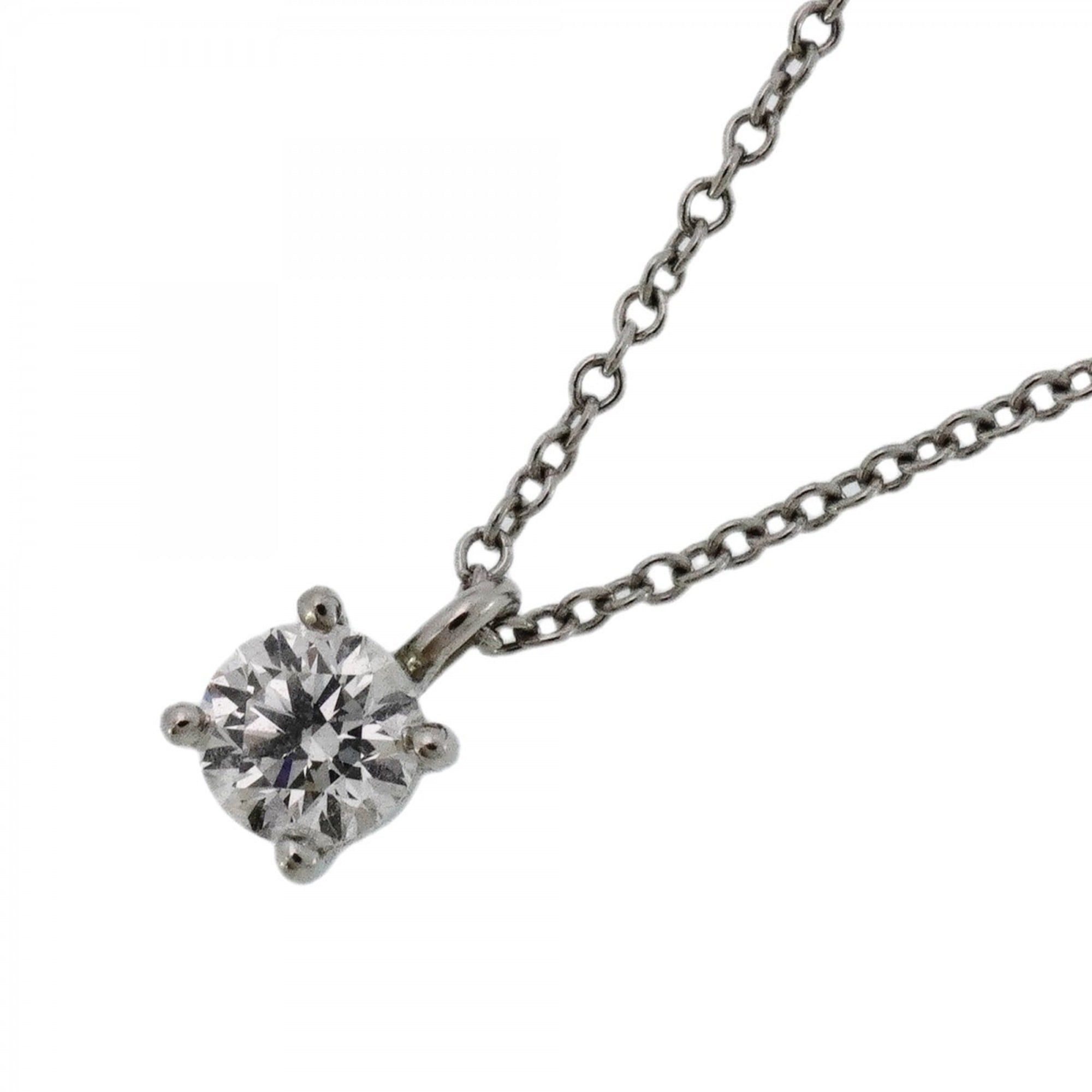 Tiffany Solitaire Necklace 1PD Pt950 Platinum Diamond Women's P2147887