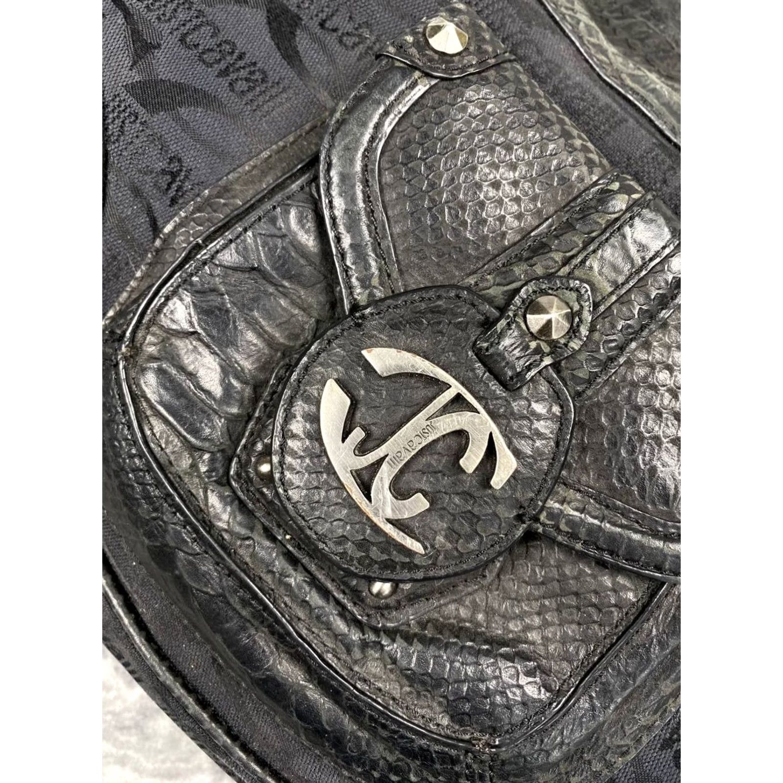 Just Cavalli Just Cavalli Leather Handbag Women Black Shoulder Bag Medium Leather Inner Pockets Detachable Strap Zip Closure Size ONE SIZE - 3 Thumbnail