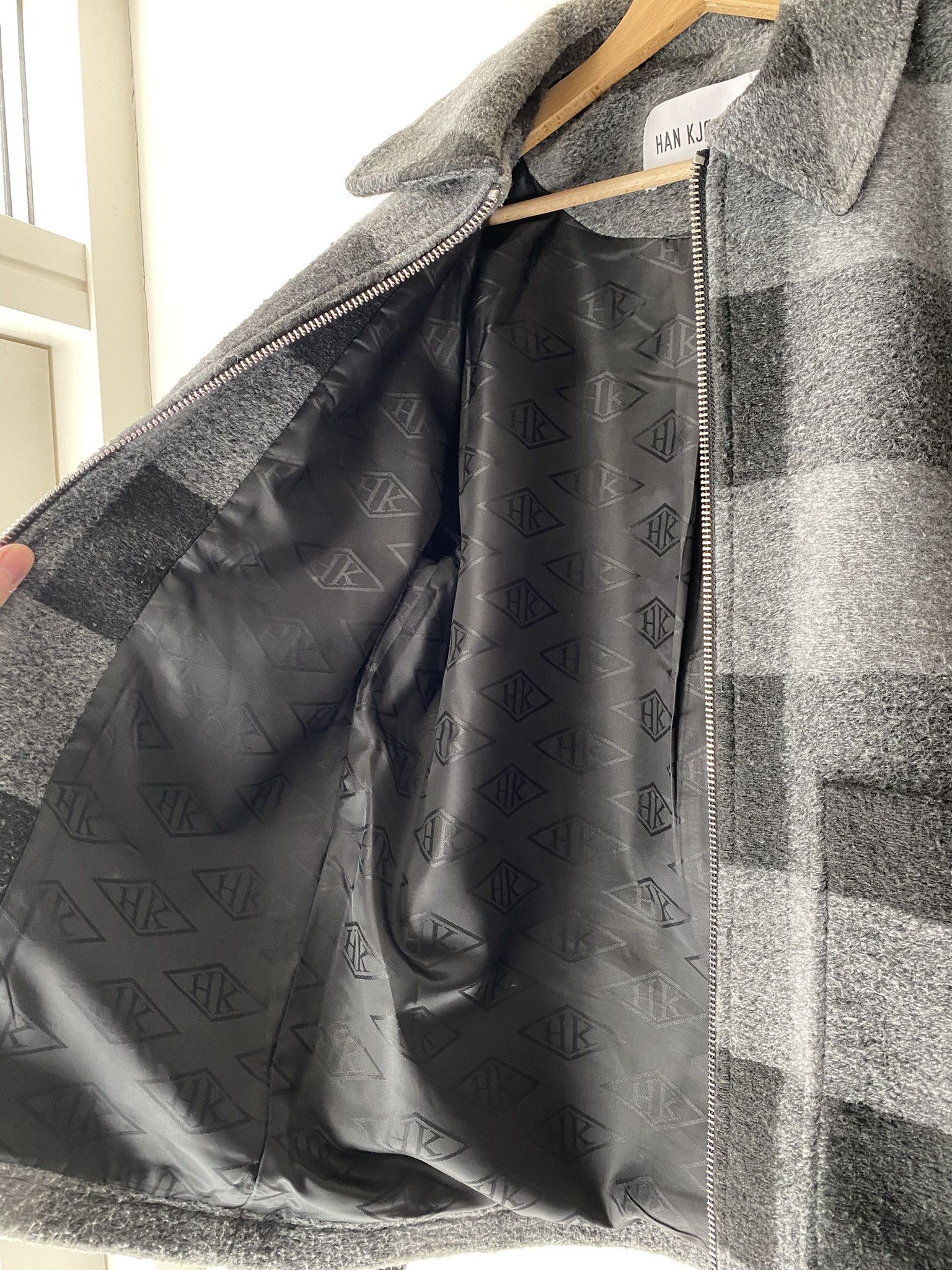 Han Kjobenhavn $810 - Zip Boxy Jacket - Black/Grey Check Size US L / EU 52-54 / 3 - 7 Thumbnail