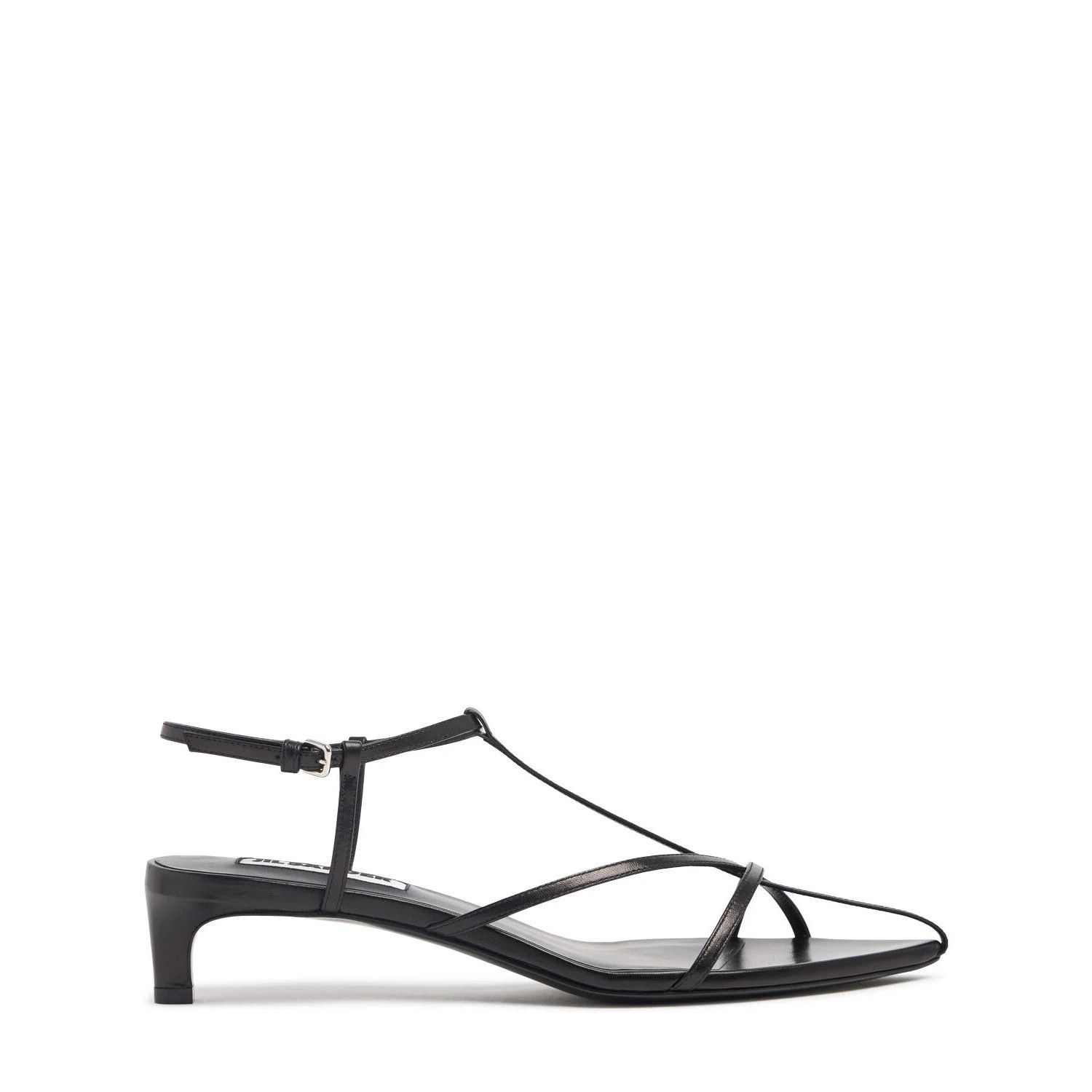 JIL SANDER Black T-Bar 35mm Sandals New & Authentic (Women's