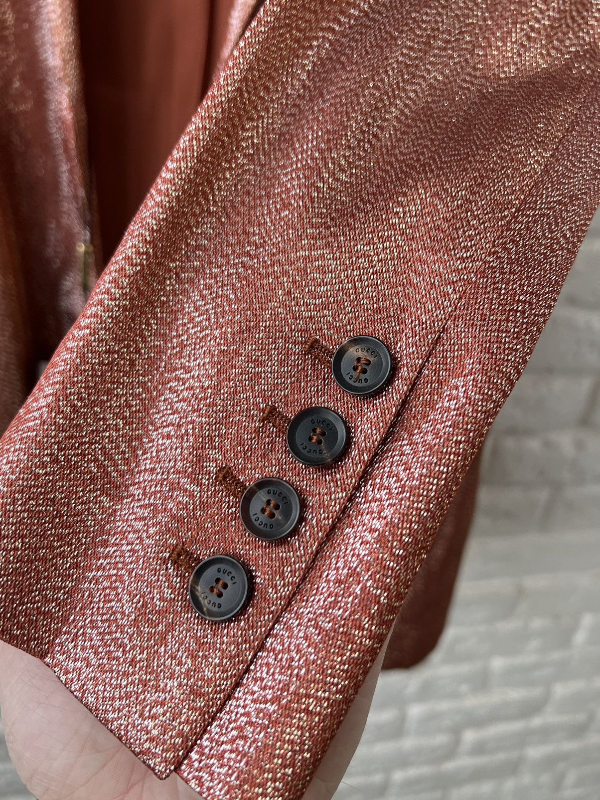 Gucci Gucci Iridescent Rust Liquid Silk Blazer Jacket Lightweight Size XS / US 0-2 / IT 36-38 - 7 Thumbnail
