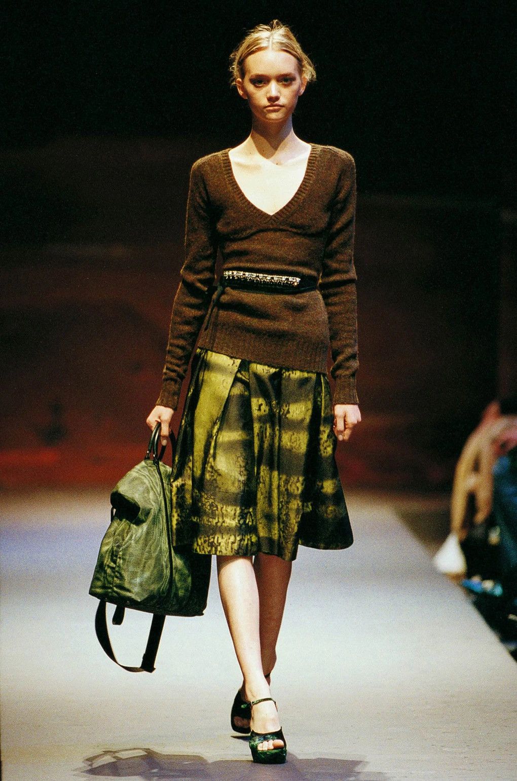 Prada Prada FW04 Runway Nylon Pleated Skirt Size 28" / US 6 / IT 42 - 2 Thumbnail