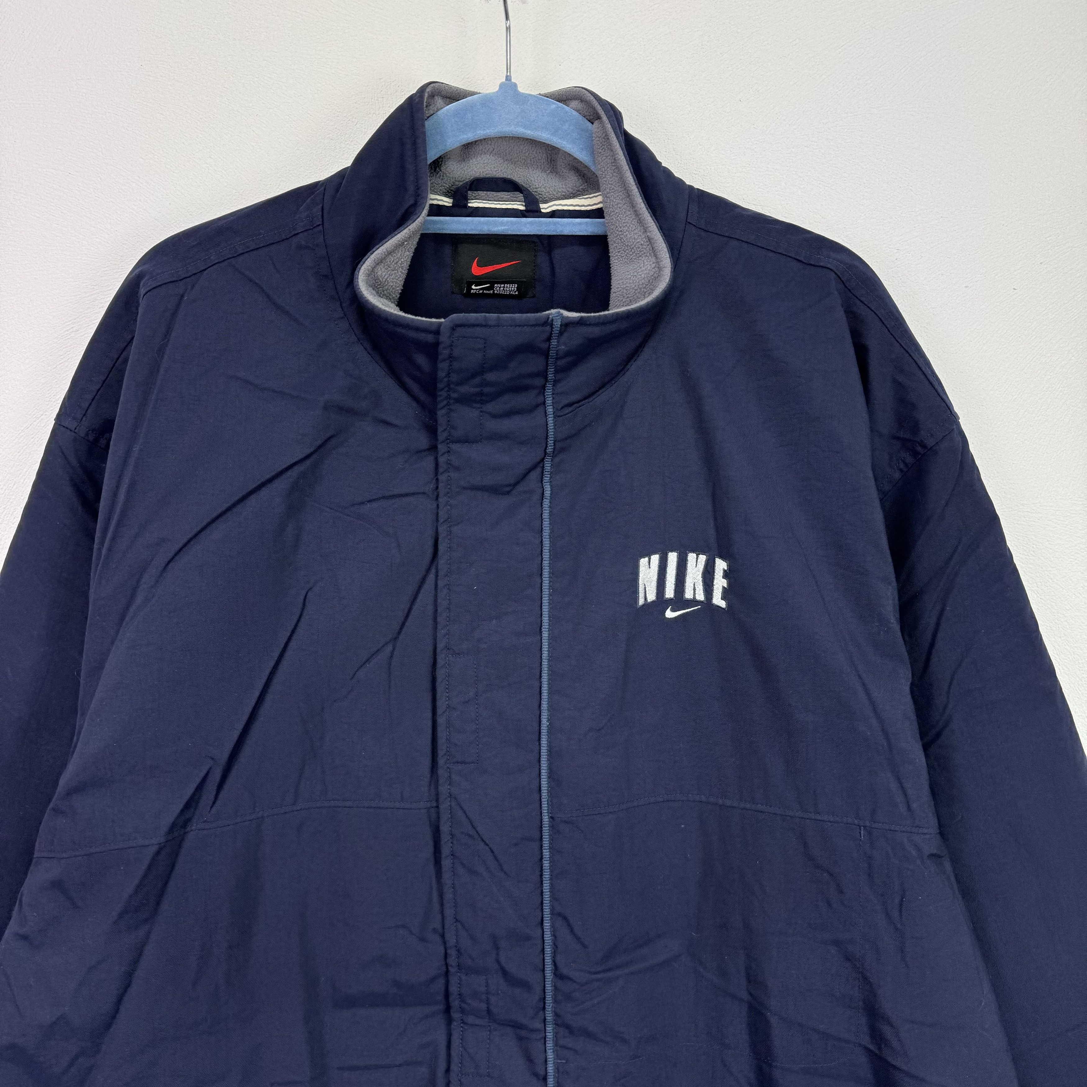Nike × Vintage NIKE VINTAGE LONG JACKET NAVY DOUBLE SWOOSH 90S Size US XL / EU 56 / 4 - 3 Thumbnail