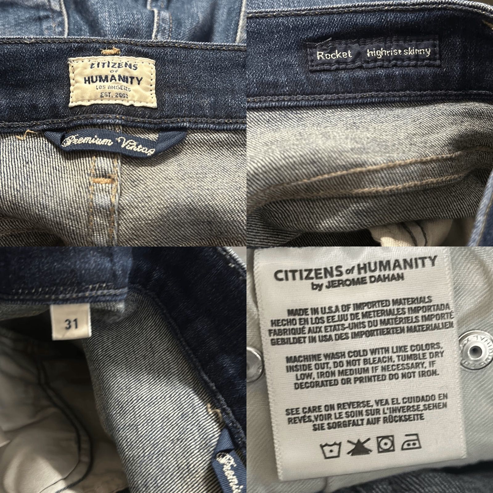 Citizens Of Humanity VINTAGE? No. Actually: Citizens of Humanity Los Angeles Rocket High rise Skinny Jeans 31 Women Blue Jeans C of H Size 24" / US 00 / IT 34 - 8 Thumbnail