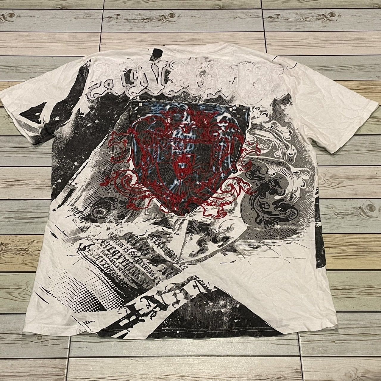 Affliction × Ed Hardy × Tapout Rare Wings Cross Tee Y2K Affliction Style Size US XL / EU 56 / 4 - 3 Thumbnail
