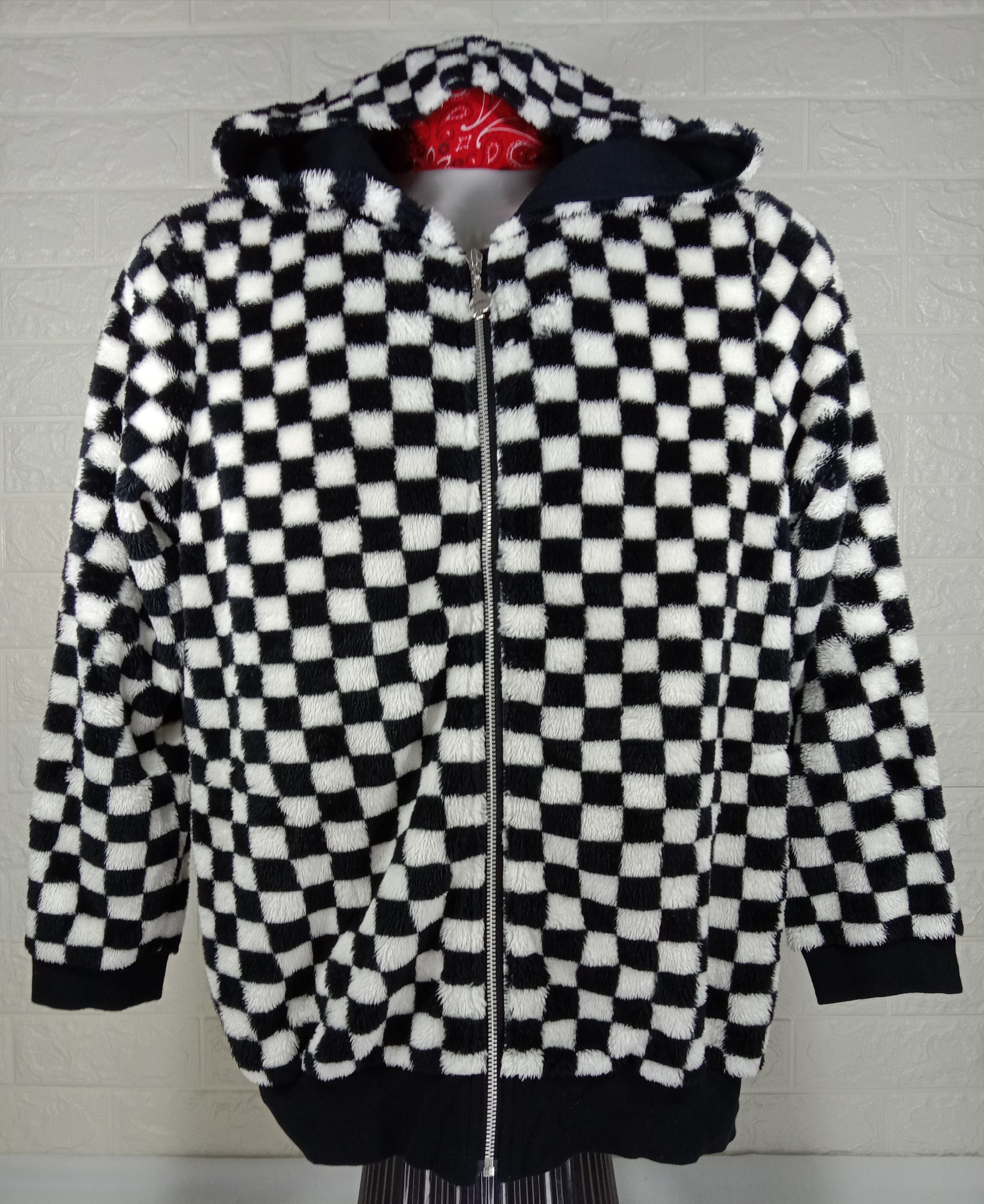 Japanese Brand Vintage Algonquins Checkered Floor Fleece Hoodie Sweatshirt Size US L / EU 52-54 / 3 - 1 Thumbnail