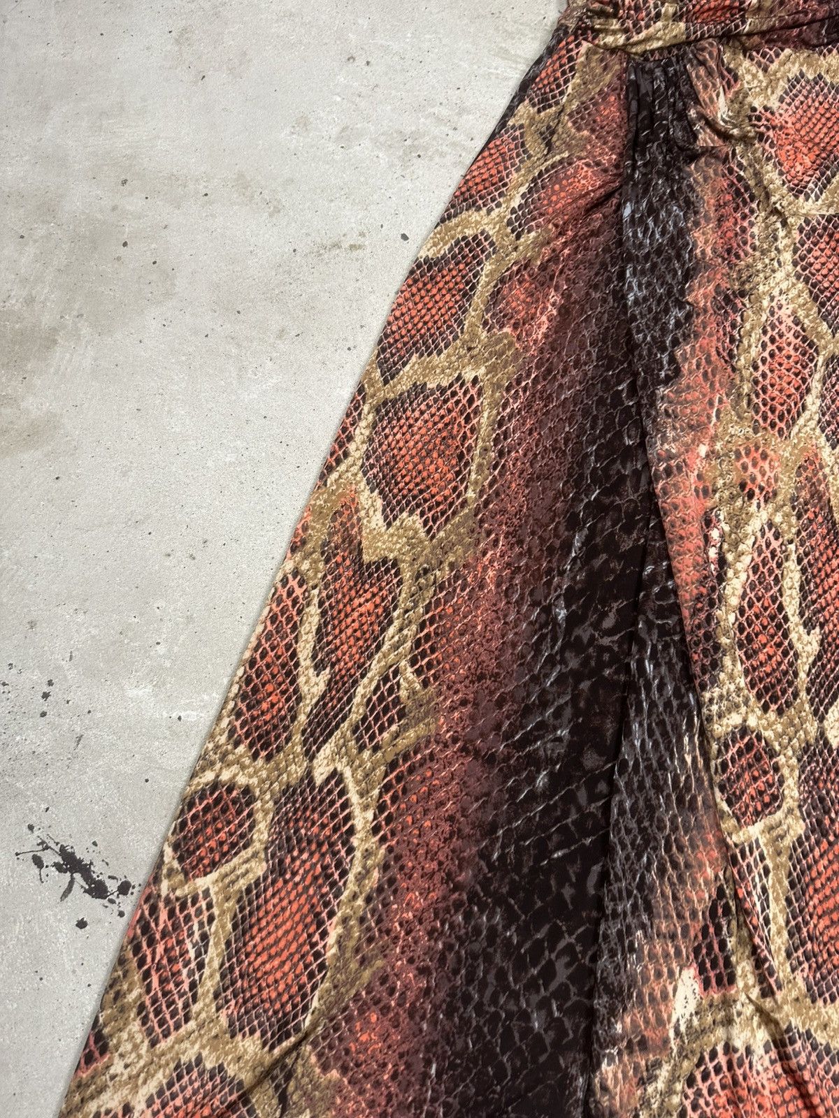 Roberto Cavalli 2000s Roberto Cavalli I Love You Red Snake Print Maxi Dress Size M / US 6-8 / IT 42-44 - 5 Thumbnail