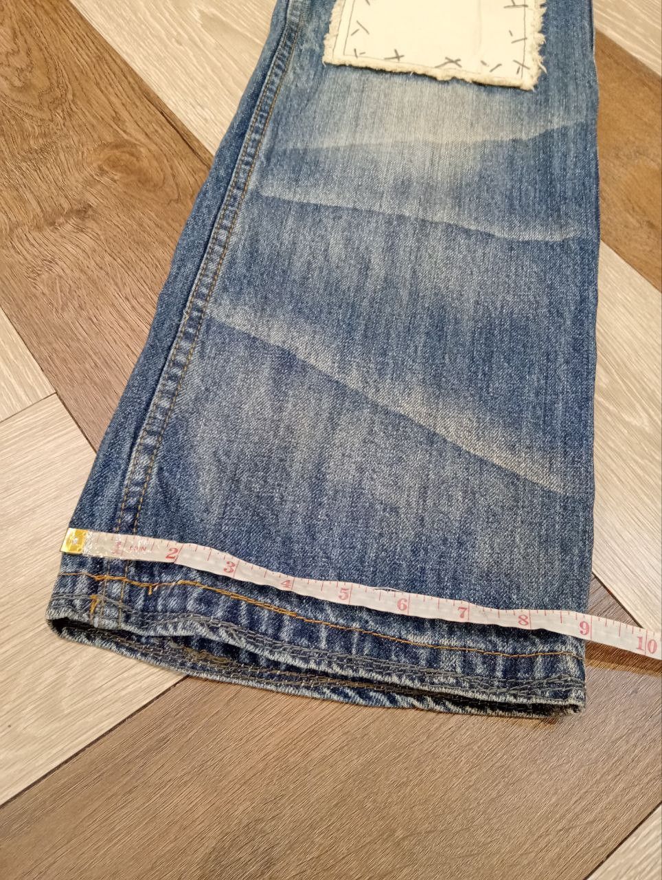 Japanese Brand JAPANESE OUTBALL WEST PATCHWORK DISTRESSED JEANS Size US 33 - 16 Thumbnail