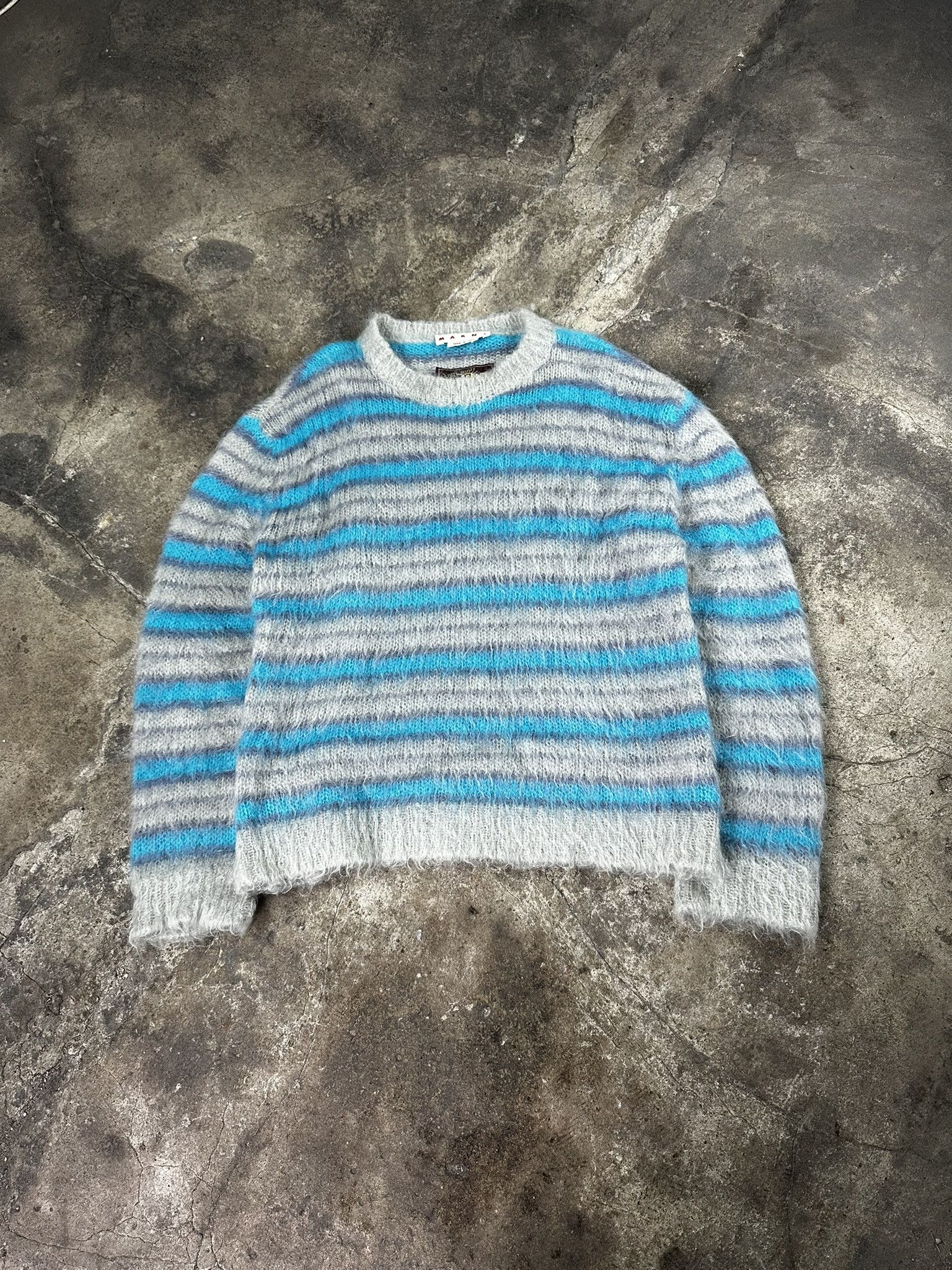 Marni Marni Fuzzy Mohair Knit Stripped Sweater Size US L / EU 52-54 / 3 - 1 Thumbnail