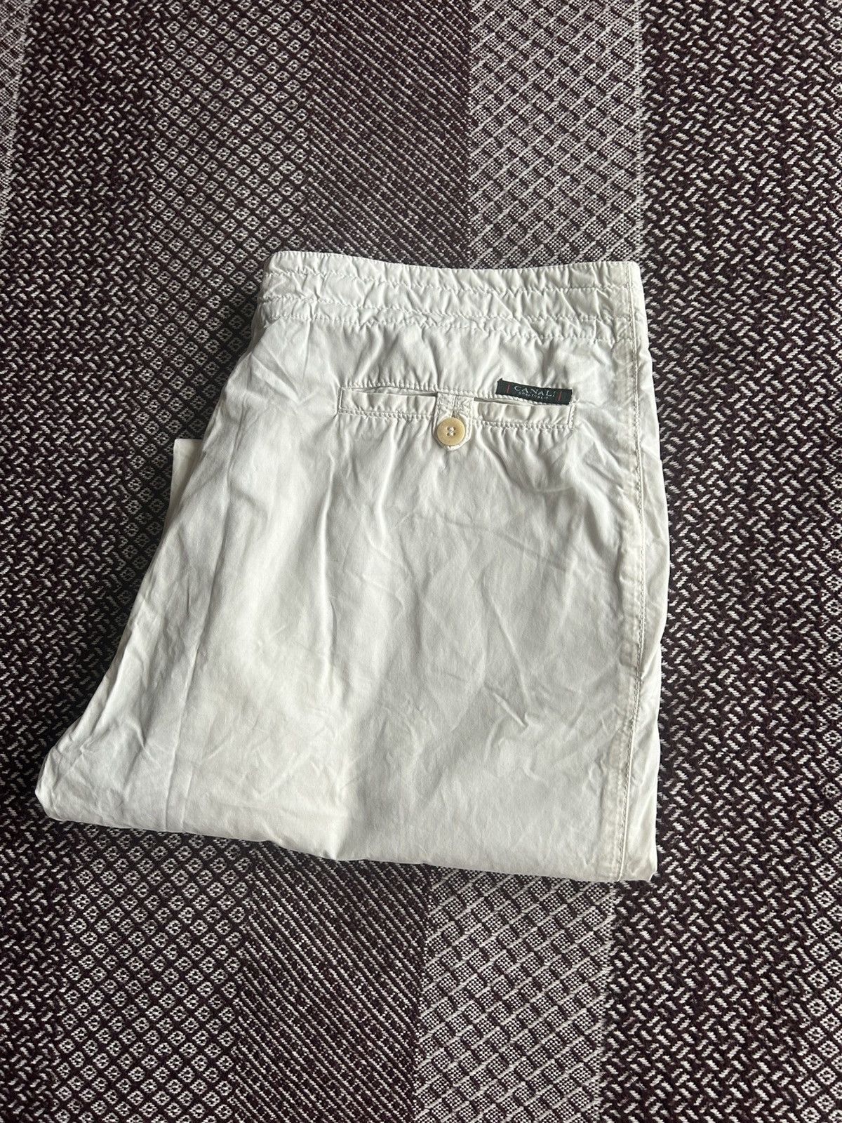 Canali Vintage Canali Sport Pants Mens White Solid Style Size 36 Size US 36 / EU 52 - 14 Thumbnail