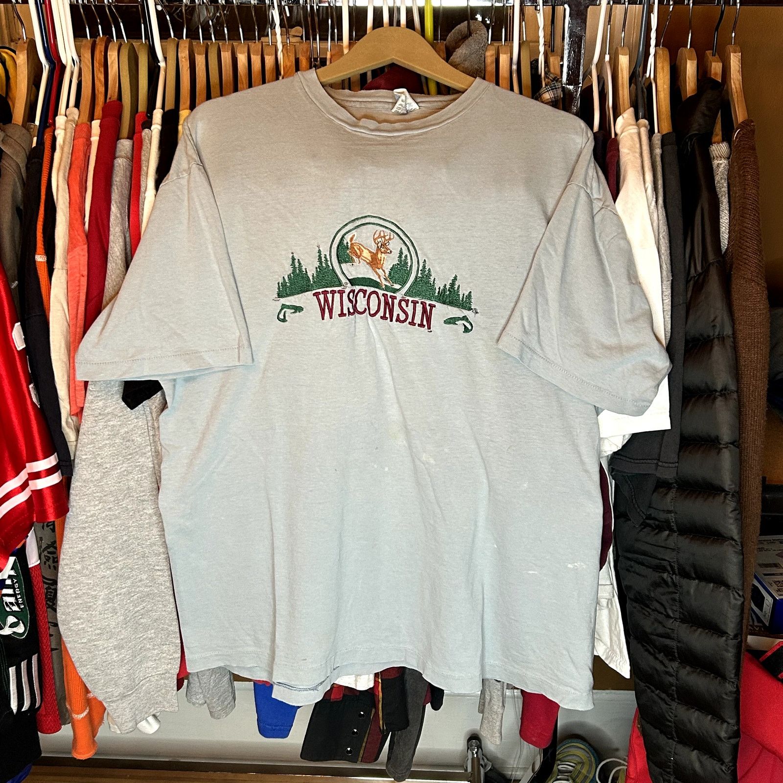 Hanes Vintage 90s Wisconsin Deer T-Shirt XL Size US XL / EU 56 / 4 - 2 Thumbnail