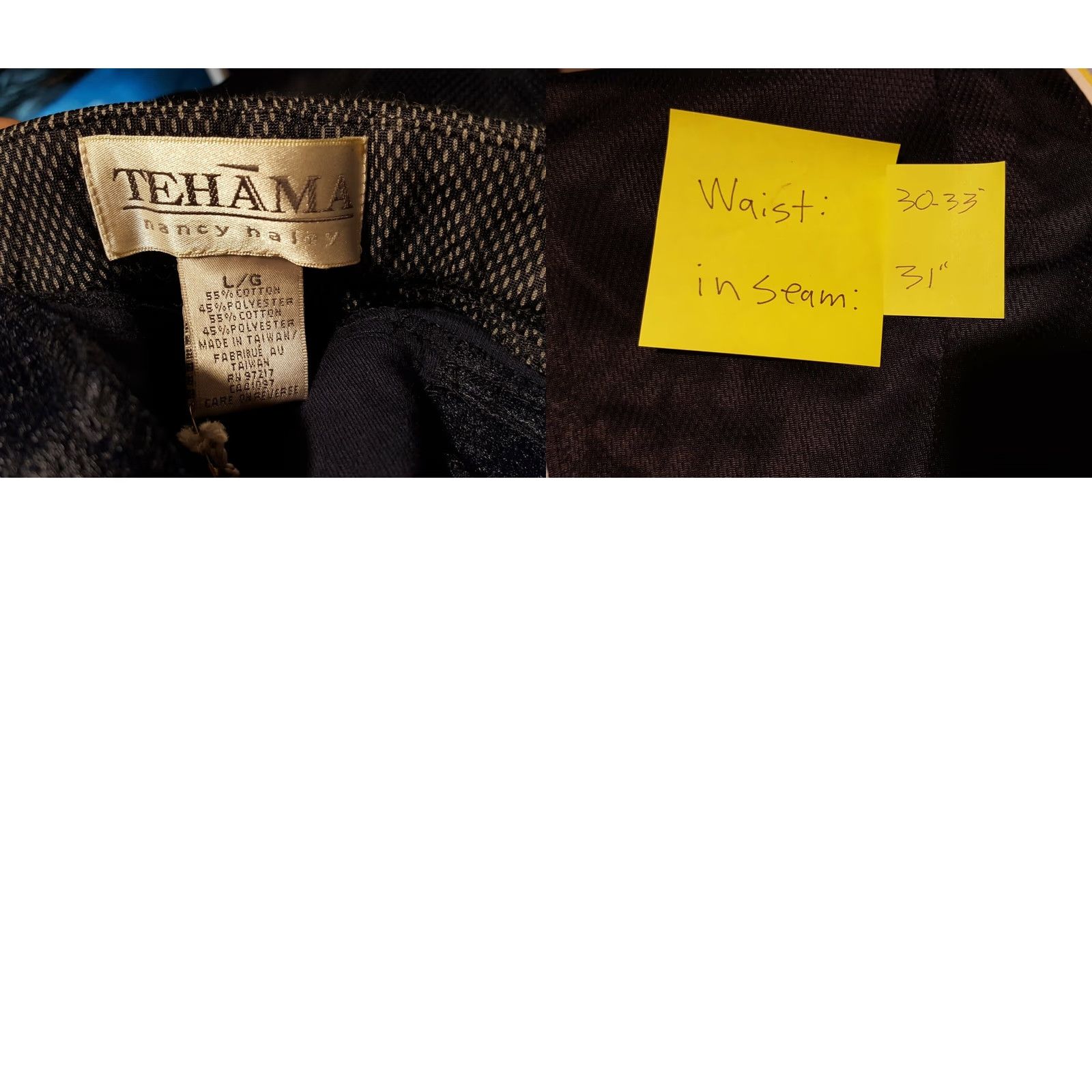 Vintage Tehama Nancy Haley Women's Size L Stretch Workout Athletic Sports Golf Pants Size 36" / US 14 / IT 50 - 8 Thumbnail