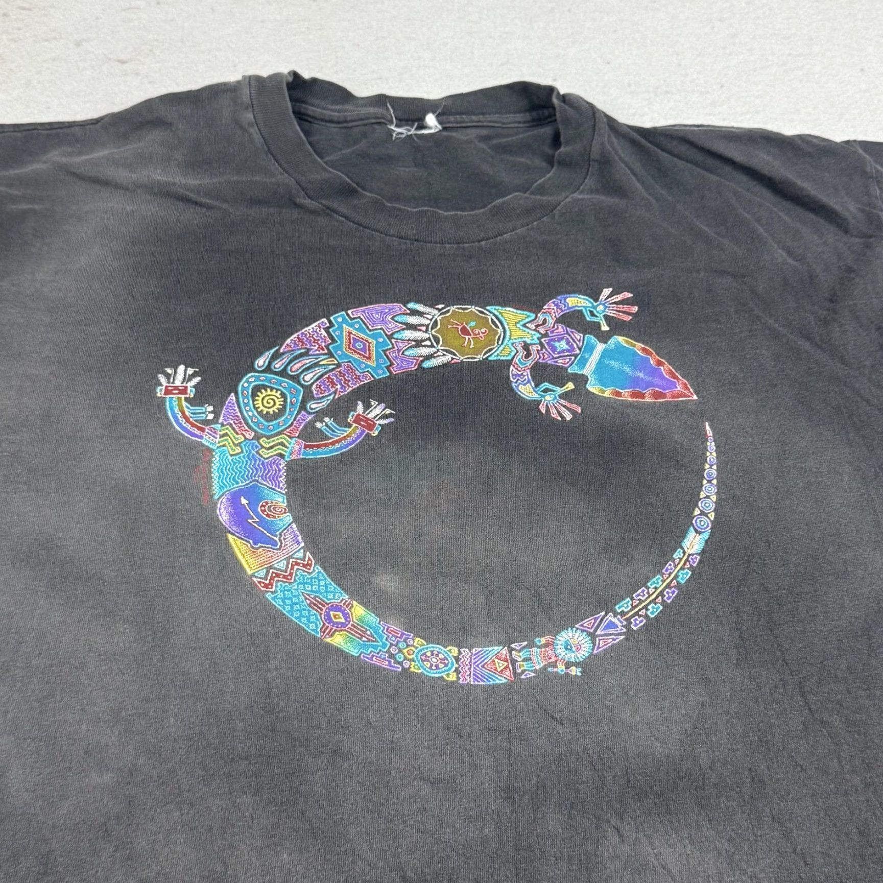 Other VINTAGE Gecko Graphic Shirt XL Black Southwestern Tribal Mens Size US XL / EU 56 / 4 - 2 Thumbnail