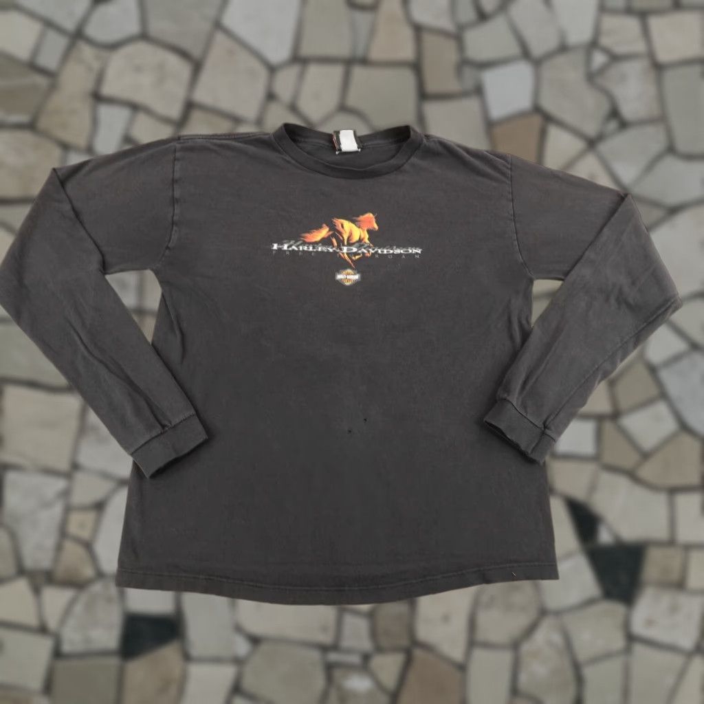 Harley Davidson VINTAGE Harley-Davidson Shirt Mens XL Black Graphic Print Logo 90s Biker Horse Motorcycle Outdoor Mens XL Black Shirt Size US XL / EU 56 / 4 - 1 Thumbnail