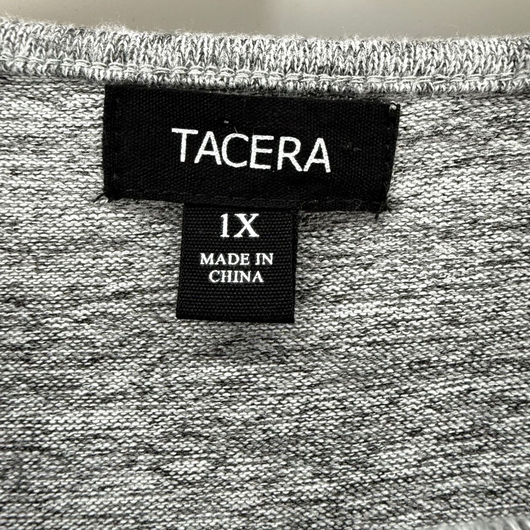 Vintage Tacera Sweater Tunic Dress 1X Gray Pearl Embellished 3/4 Sleeve Puff Sleeve Knit Crew Neck Pullover Womens Beaded All Seasons Fall Winter Vintage No Size XL / US 12-14 / IT 48-50 - 3 Thumbnail