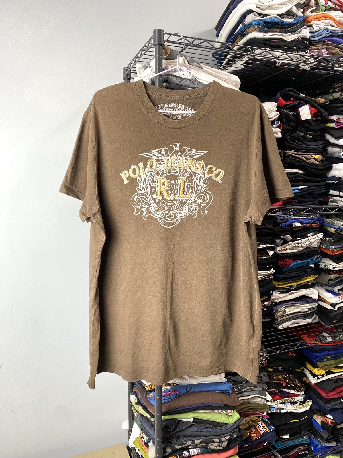 Polo Ralph Lauren 2000’s Vintage Brown Polo Ralph Lauren T Shirt Size US XL / EU 56 / 4 - 1 Thumbnail