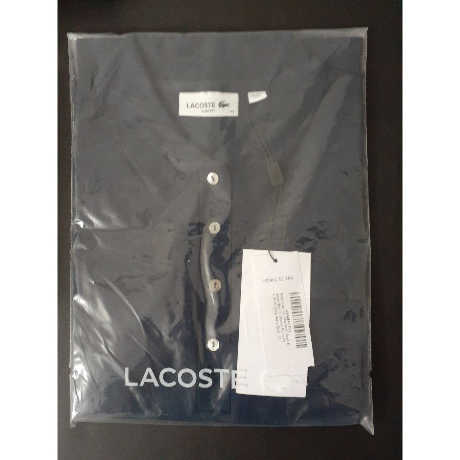 Lacoste Lacoste Women's Slim Fit Stretch Mini Pique Polo Navy 10 Size L / US 10 / IT 46 - 2 Thumbnail