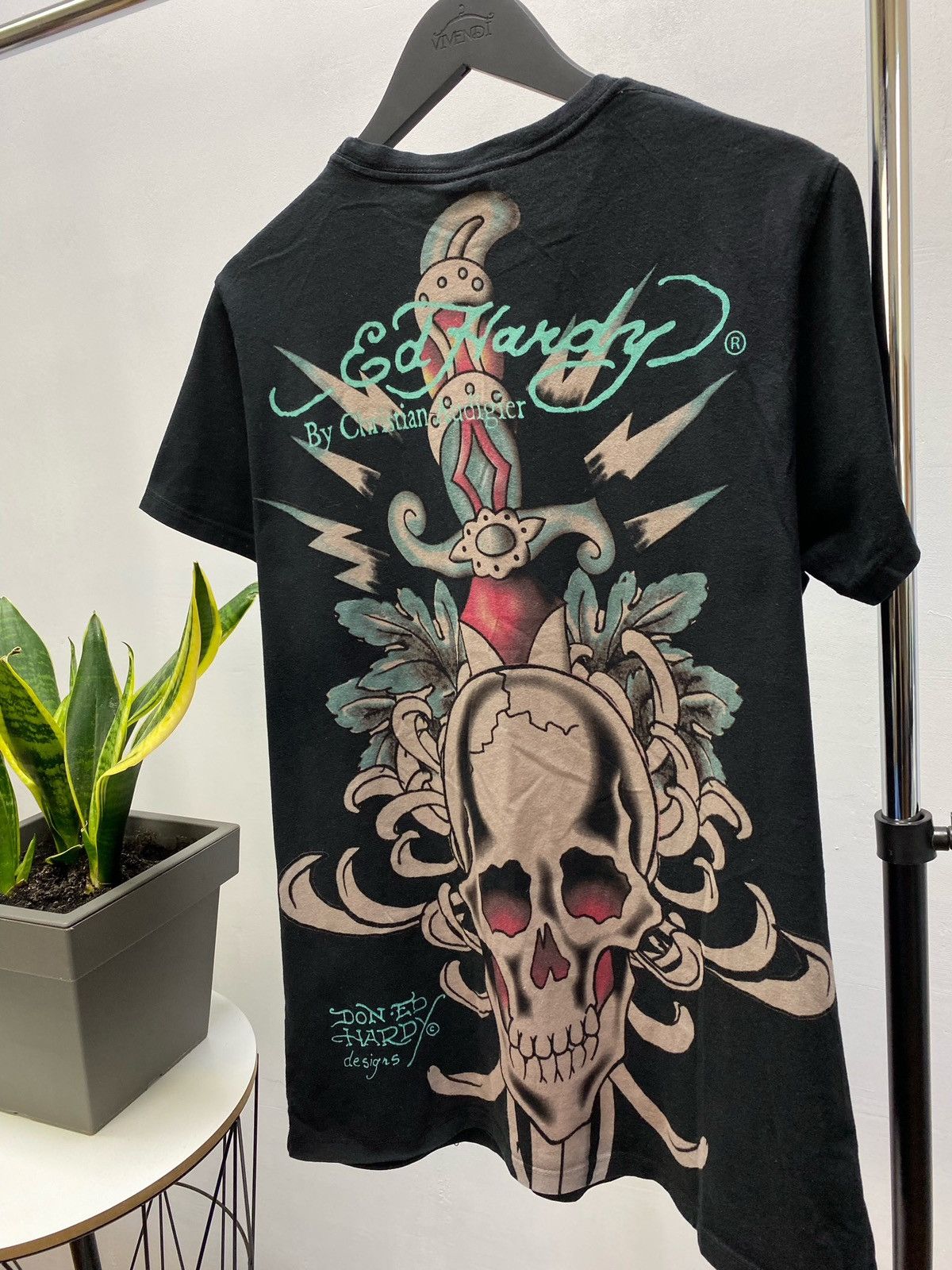 Christian Audigier Christian Audigier Crazy Y2K Ed Hardy Skull T-Shirt Vintage Size US L / EU 52-54 / 3 - 21 Thumbnail