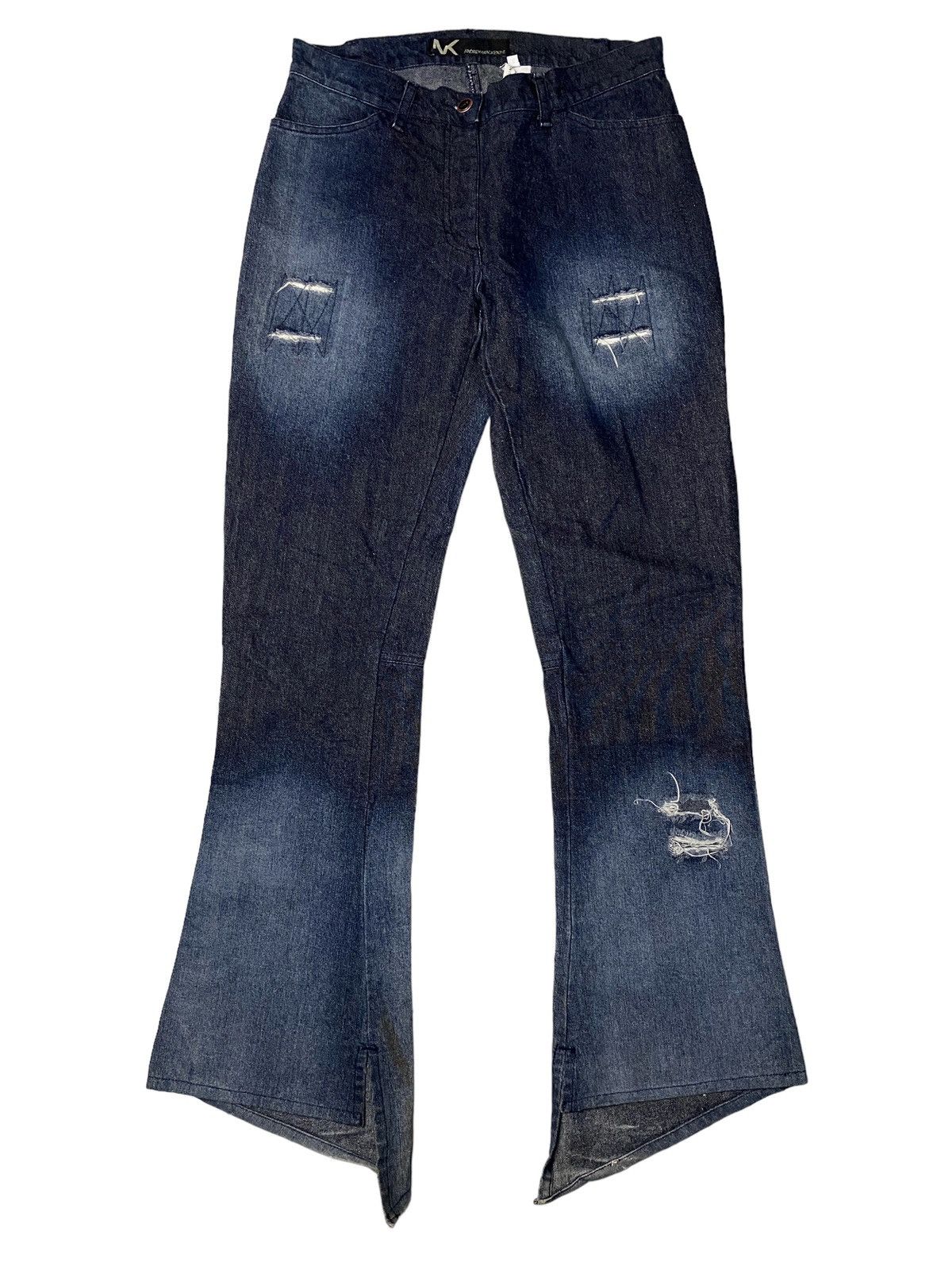 If Six Was Nine 2000's Andrew Mackenzie Flared Spiral Bootcut Jeans Size US 29 - 8 Thumbnail