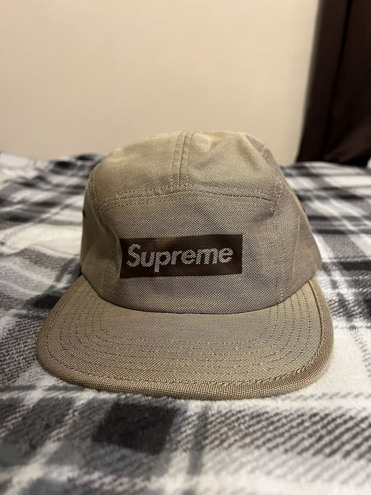 Supreme Supreme Leather Camp Cap Box Logo BROWN F/W16 | Grailed