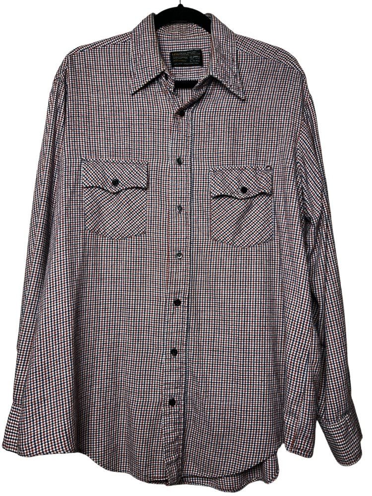 JCPenney Vintage JC Penny Red, White, and Blue Flannel Size US L / EU 52-54 / 3 - 1 Thumbnail