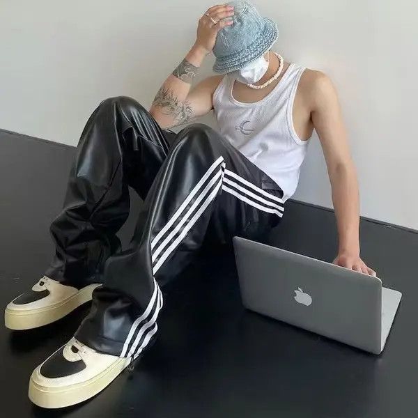 Jean Y2k Retro straight Leather Pants Size US 30 / EU 46 - 3 Thumbnail