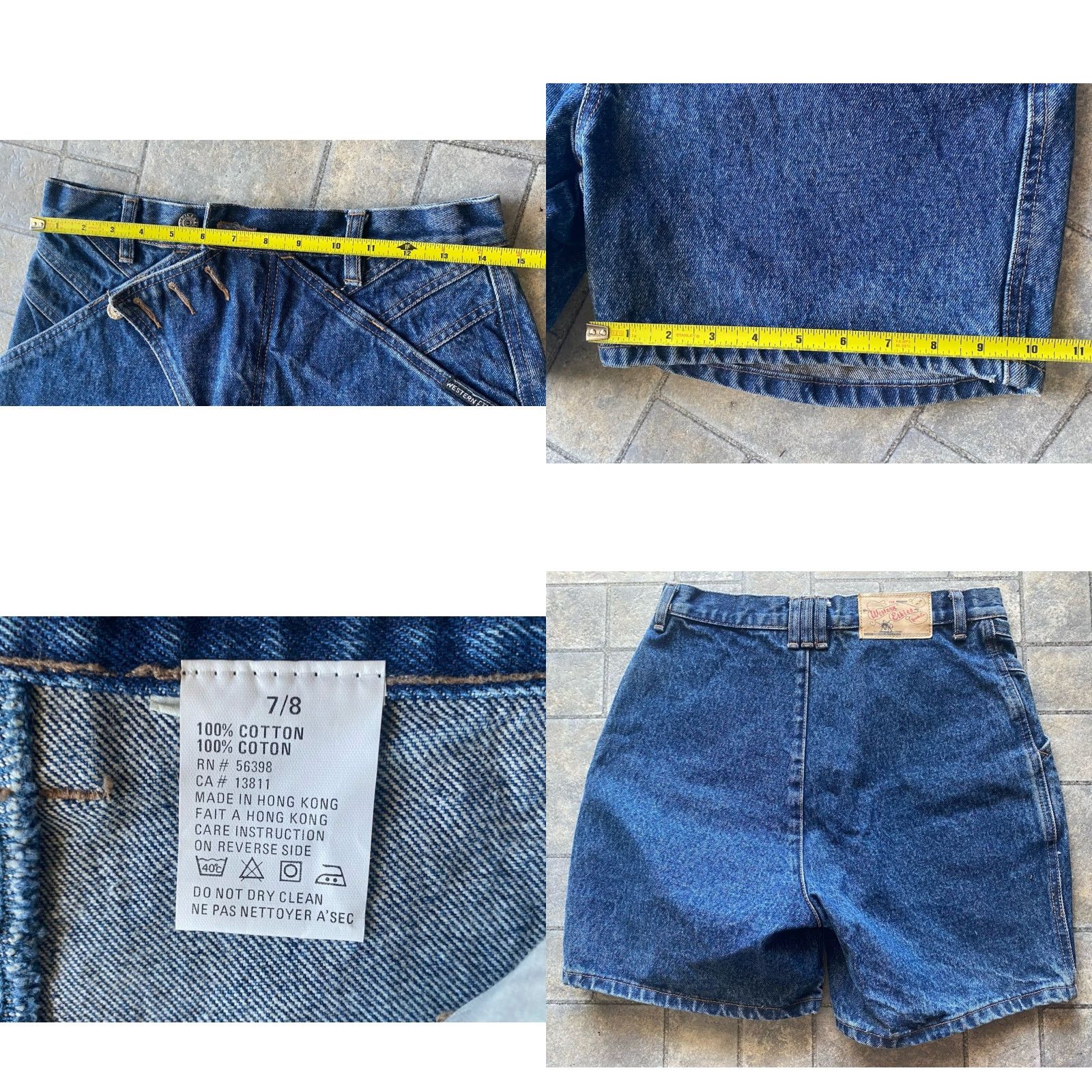Denime Vintage Western Ethics Shorts Women’s Blue Denim Size 7/8 Made In Hong Kong Size 28" / US 6 / IT 42 - 8 Thumbnail