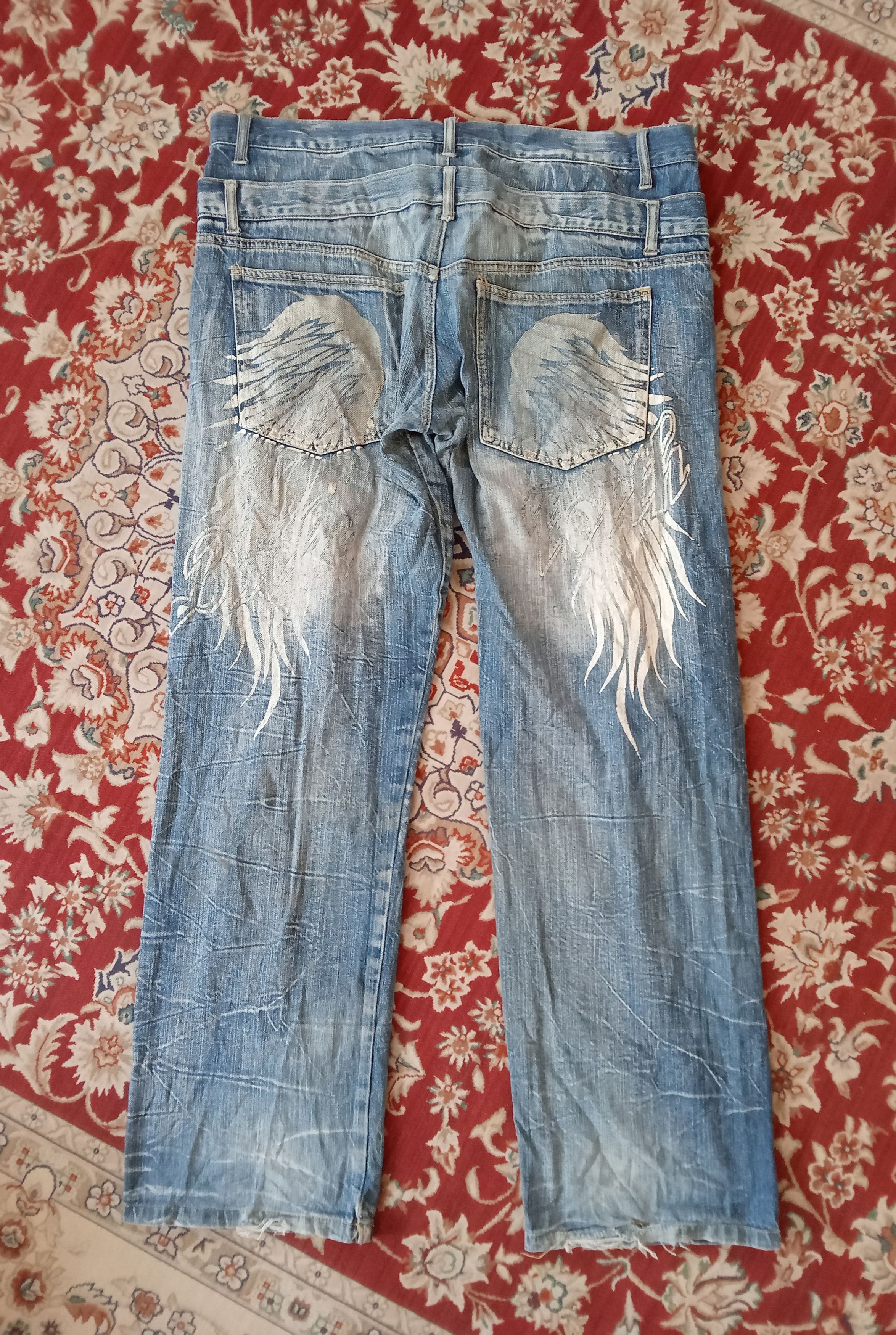 Japanese Brand Back & Forth Distressed Double Waist Jeans Size US 39 - 1 Thumbnail