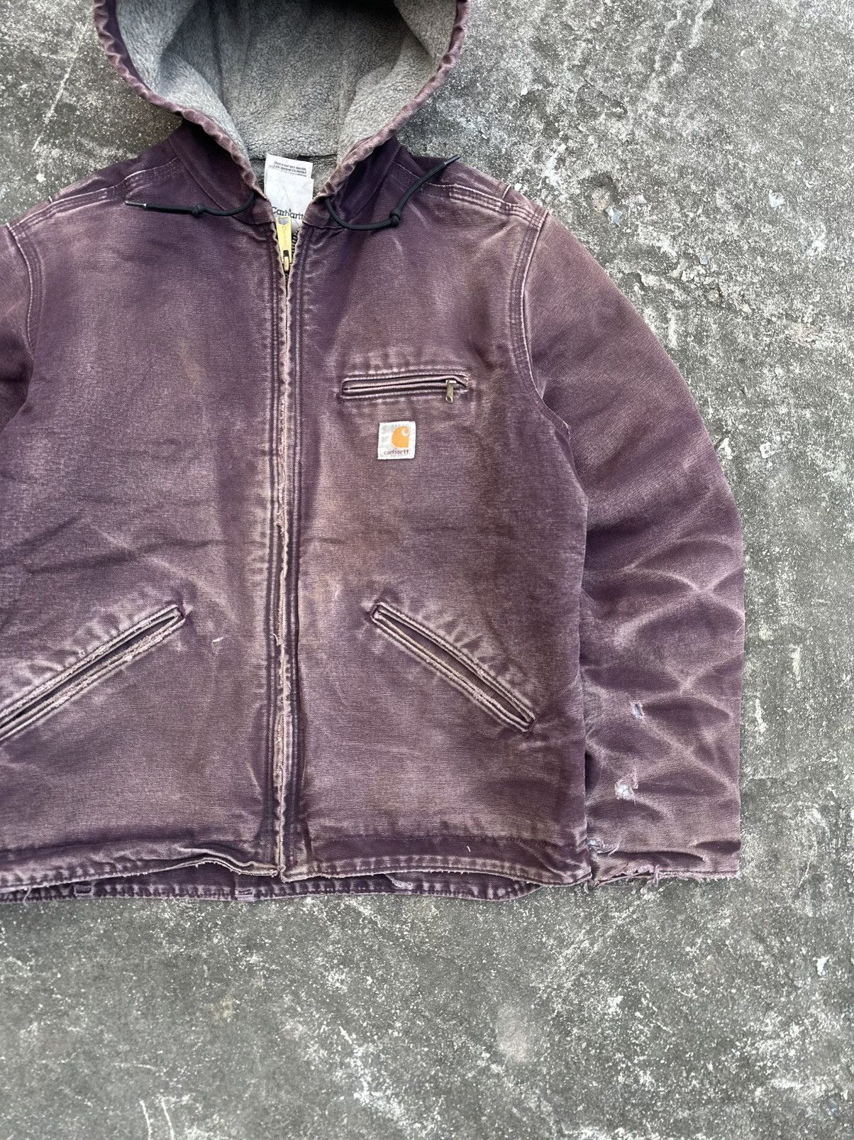 Carhartt Beautiful Faded Purple Vintage Carhartt Hooded Jacket Size US S / EU 44-46 / 1 - 5 Thumbnail