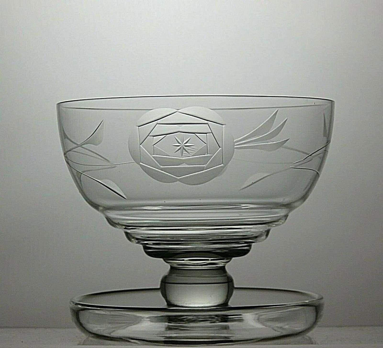 Other Lead Crystal Cut Glass Set Of 5 Footed Dessert bowls 3 1/3" Size ONE SIZE - 3 Thumbnail