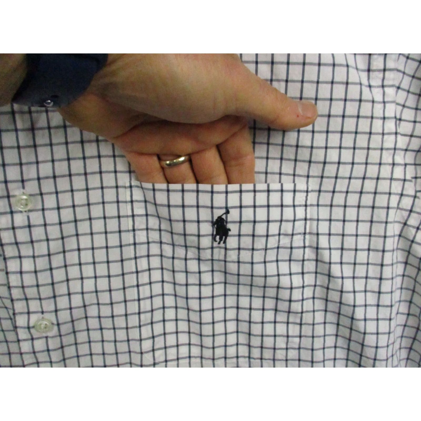 Polo Ralph Lauren VINTAGE Polo Ralph Lauren Shirt Marlowe Large Blue Long Sleeve Button-Up Check Polo Marlowe Logo Pockets Men Regular Adult Mens Size US L / EU 52-54 / 3 - 3 Thumbnail