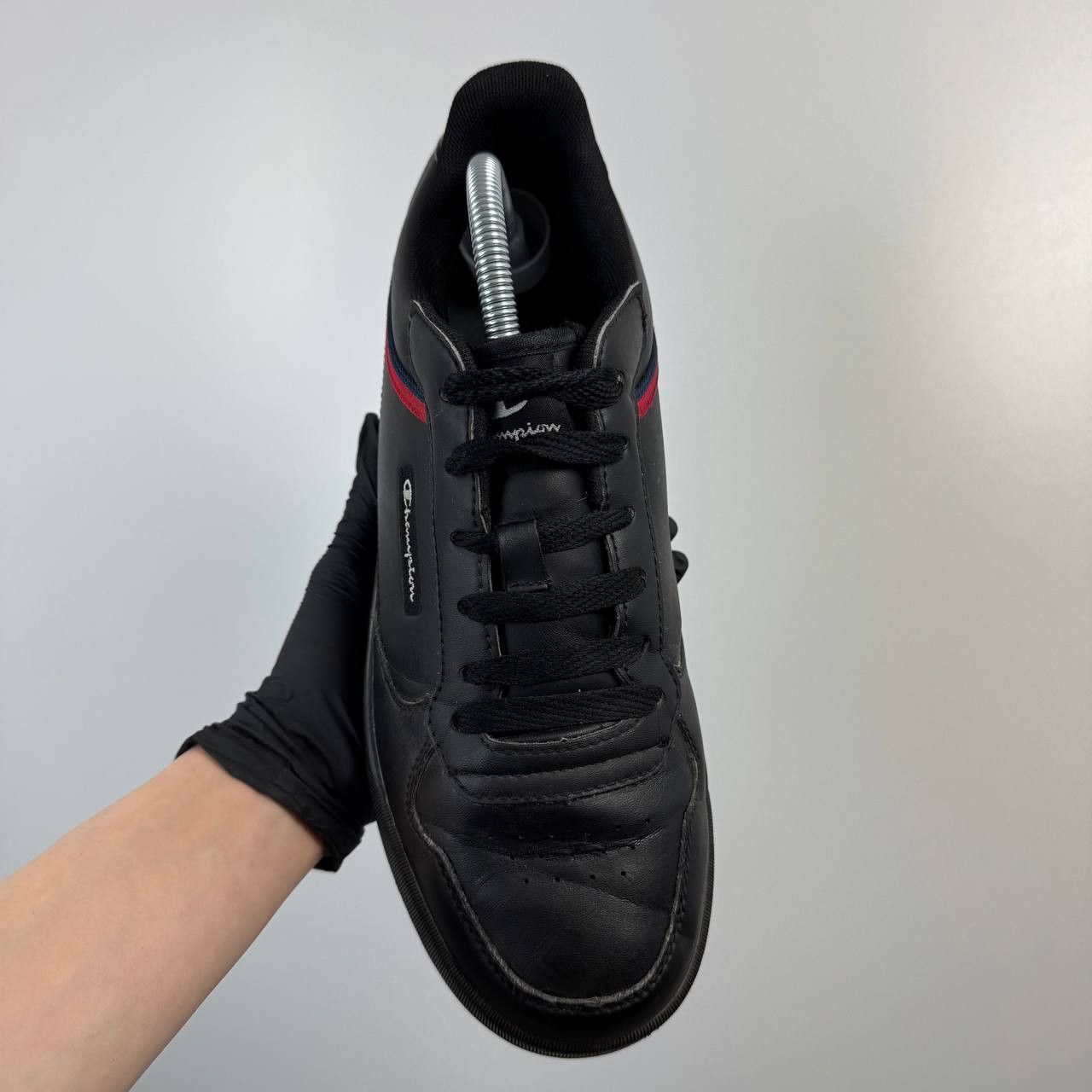 Champion Champion Black Leather Sneakers Mens Low Top Shoes EU 42 Size US 9 / EU 42 - 3 Thumbnail