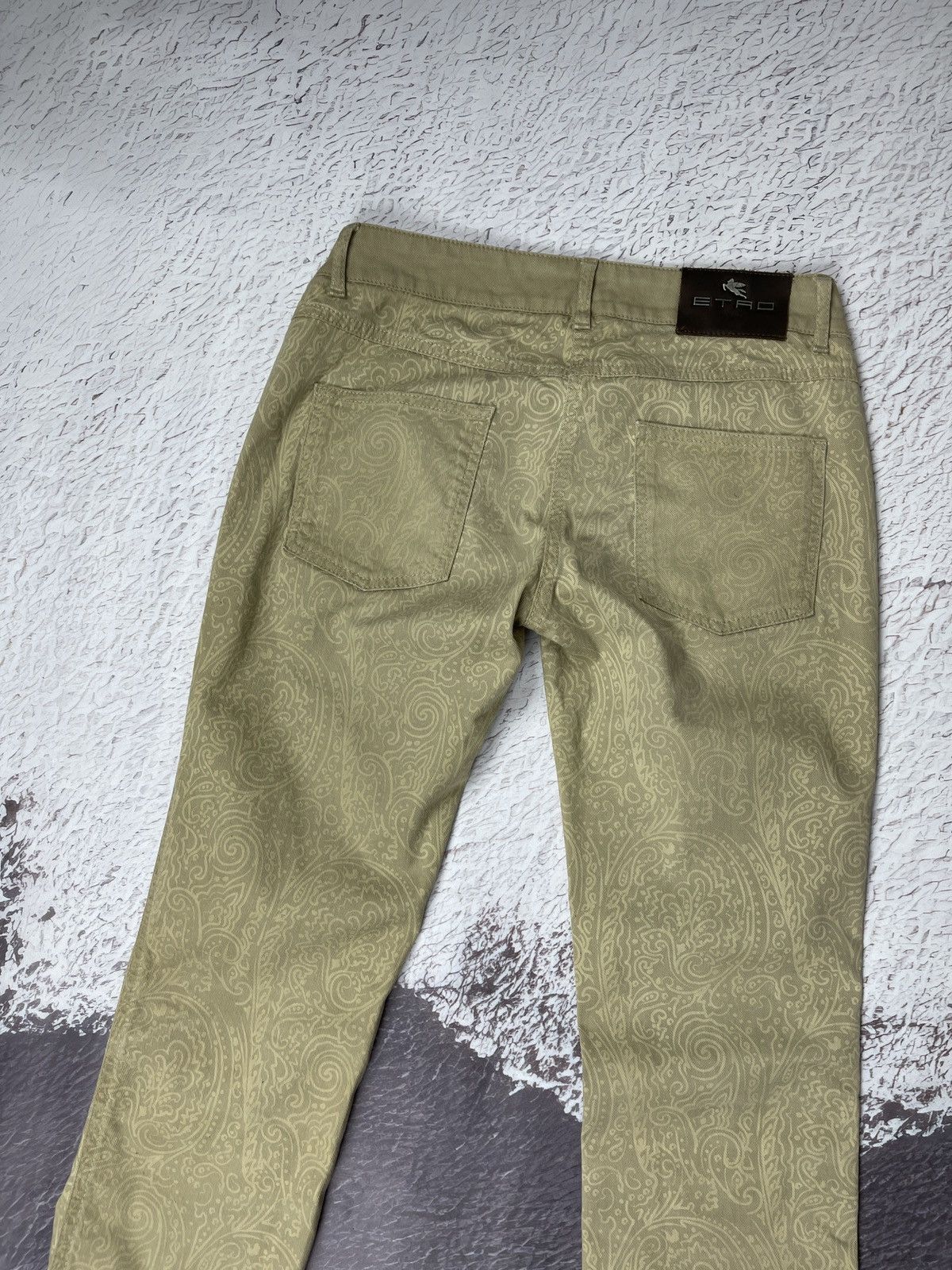 Etro Etro Milano paisley cotton beige gold casual pants Size 27" / US 4 / IT 40 - 16 Thumbnail