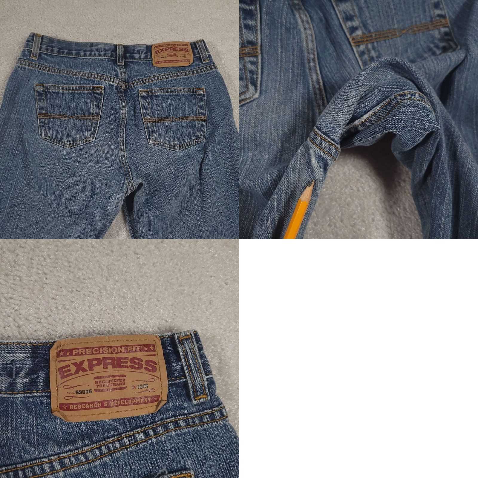 Express Express Jeans Womens 8 Blue Denim Bootcut Mid Rise Precision Fit R&D Patch Logo Shirt/Jeans Womens Medium Blue 90s/2000s Style Size 30" / US 8 / IT 44 - 9 Thumbnail