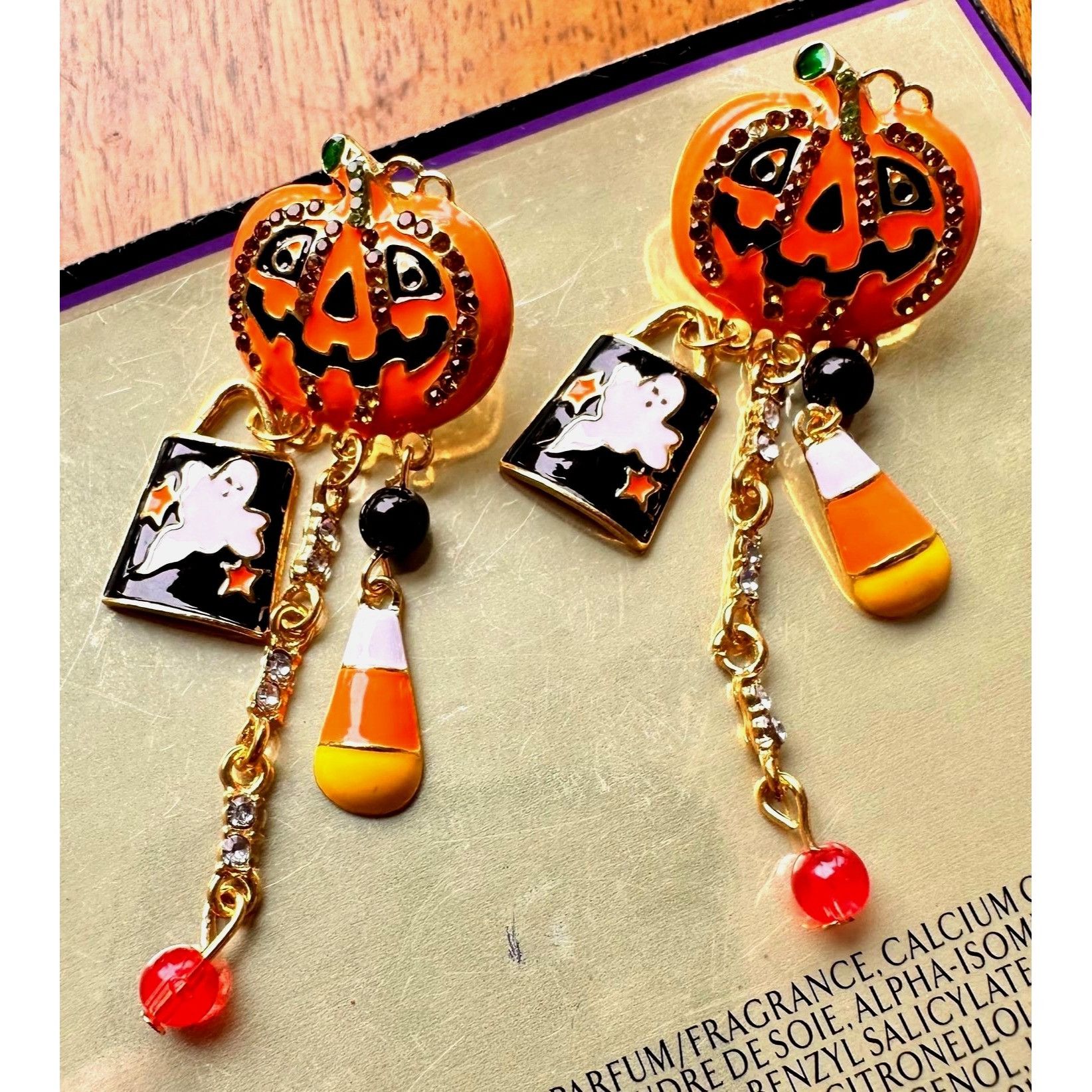 Handmade Halloween Earrings New Jack O Lantern Candy Corn Ghost Beads Size ONE SIZE - 5 Thumbnail