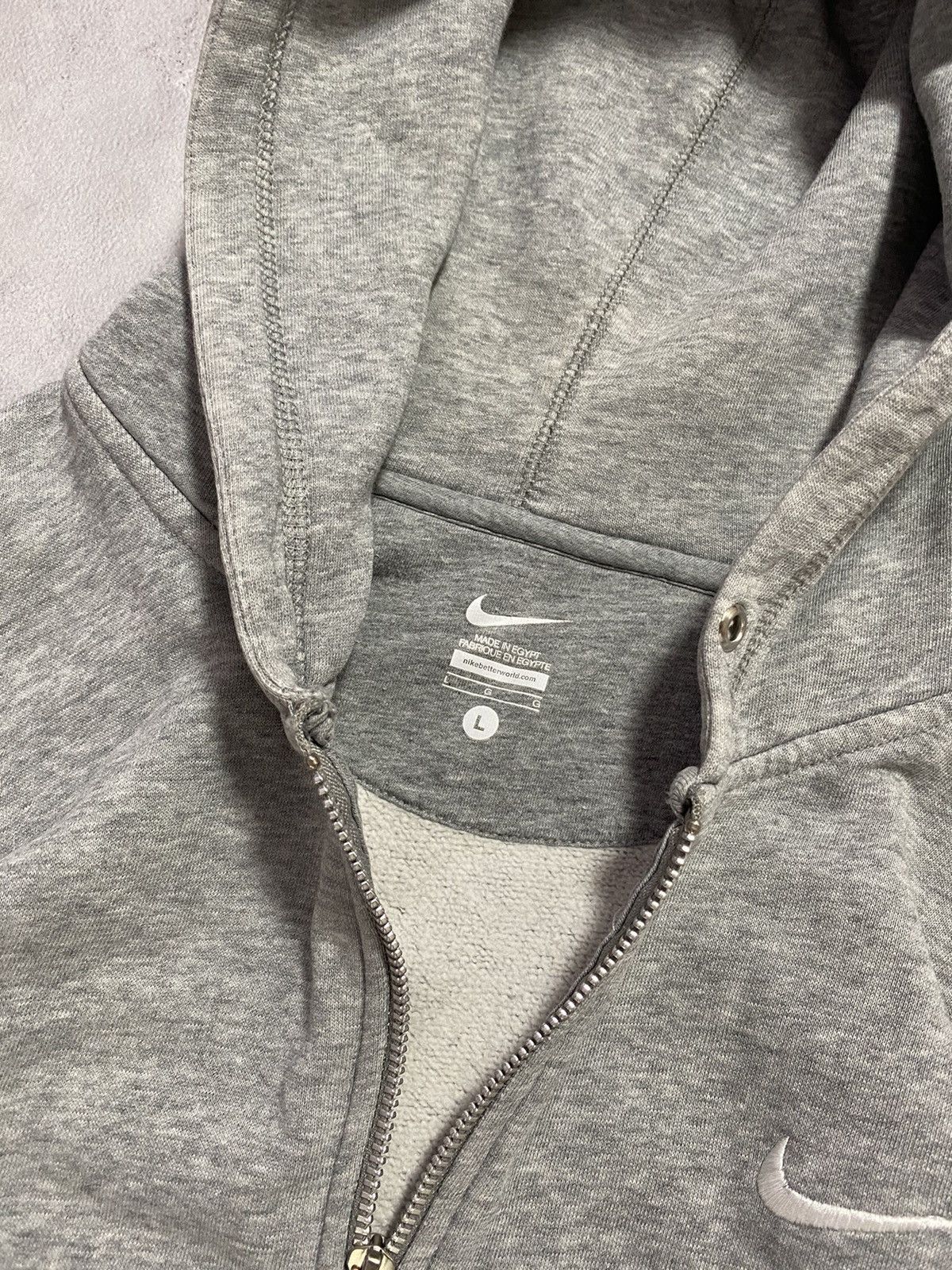 Nike × Vintage 🦍 Vintage Zip Up Hoodie Nike Mini Swoosh Size US L / EU 52-54 / 3 - 5 Thumbnail