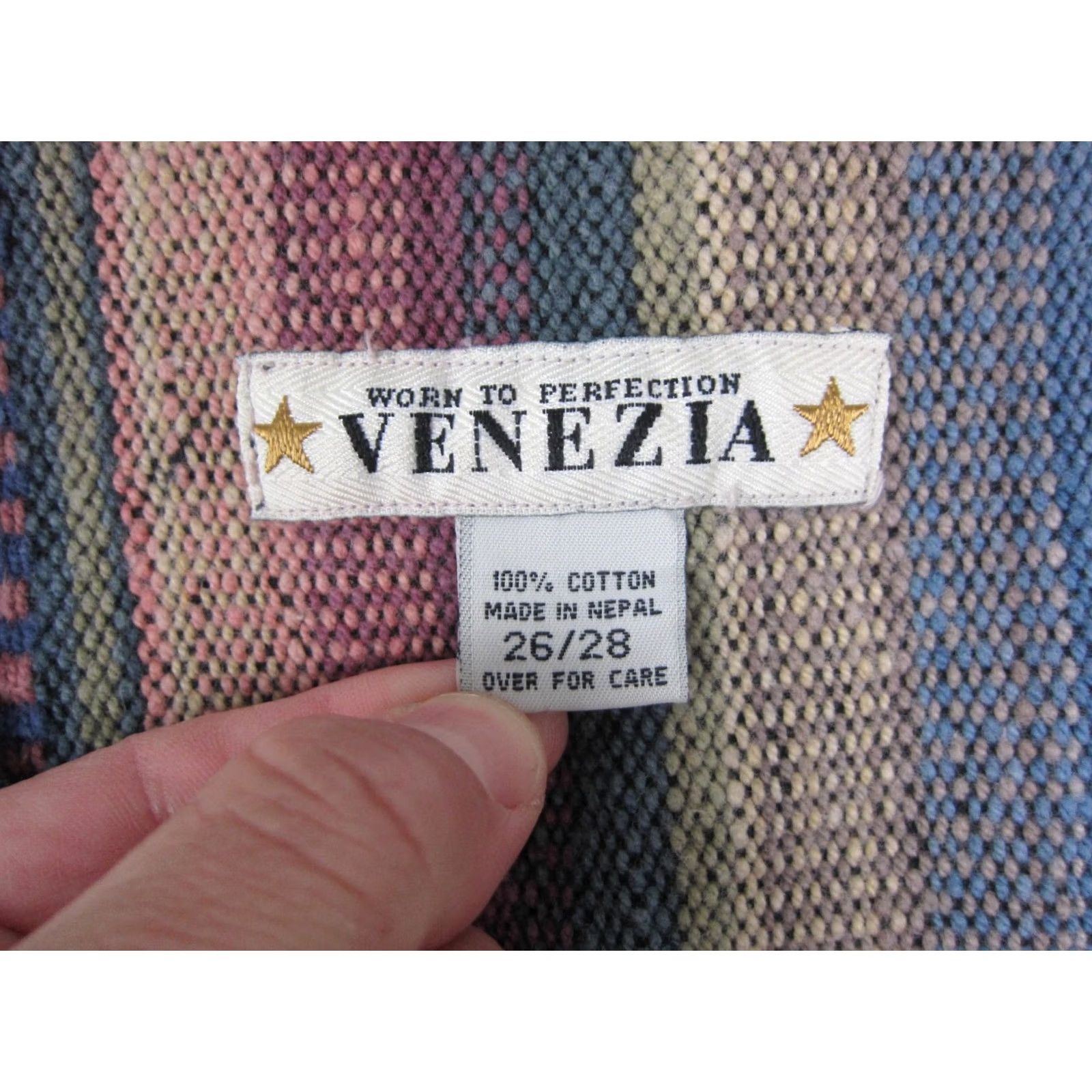 Vintage VINTAGE Venezia Vest Womens 26/28 Yellow Red Southwestern Button Front Cotton Vest Womens Size 26/28 Yellow Southwestern 90s Mens Womens Girls Boys Size 4XL / US 24-26 - 3 Thumbnail