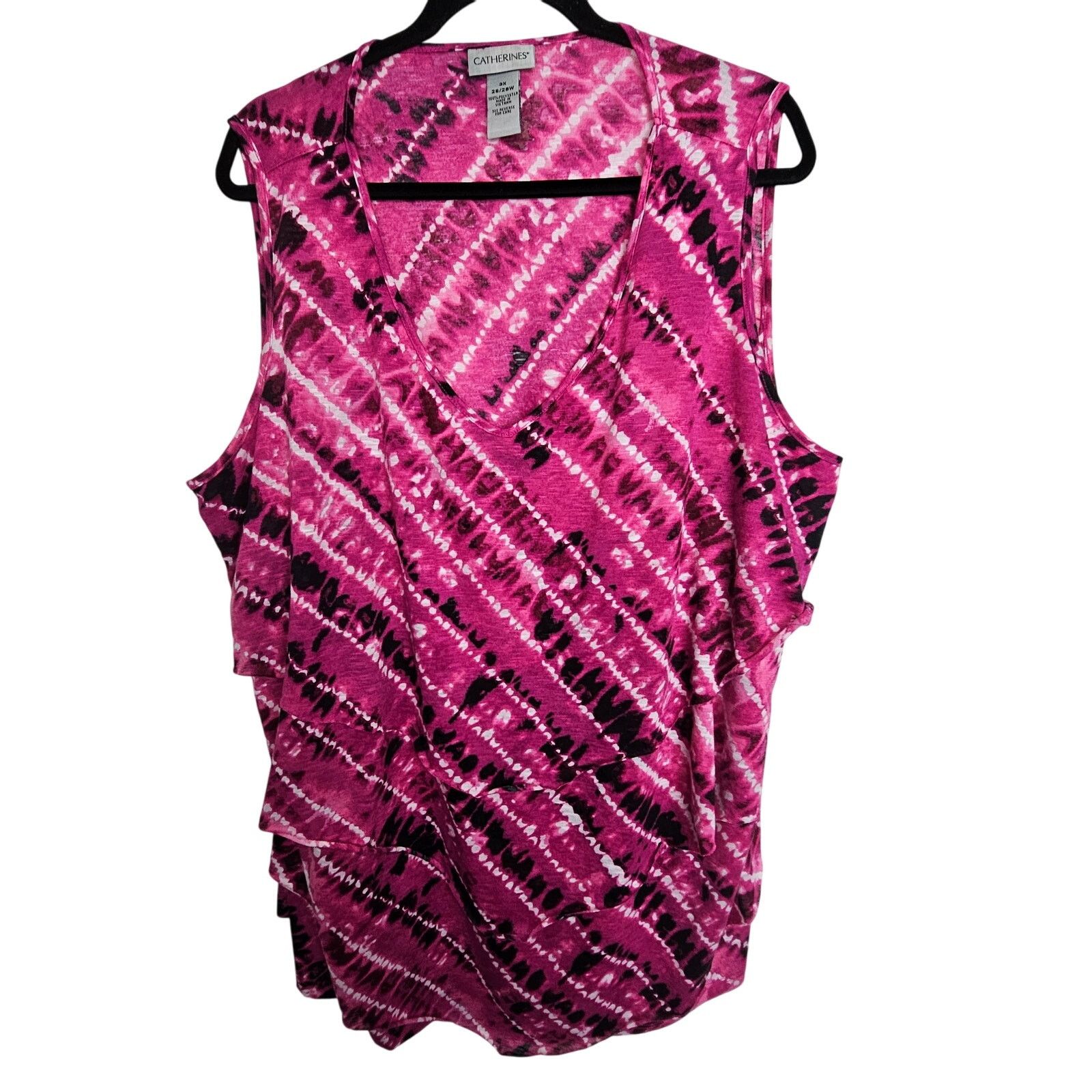 AVA CATHERSIDE Catherines Womens Ruffle Tiered Tank Plus Size 3X Stretch Size 3XL / US 20-22 - 1 Thumbnail