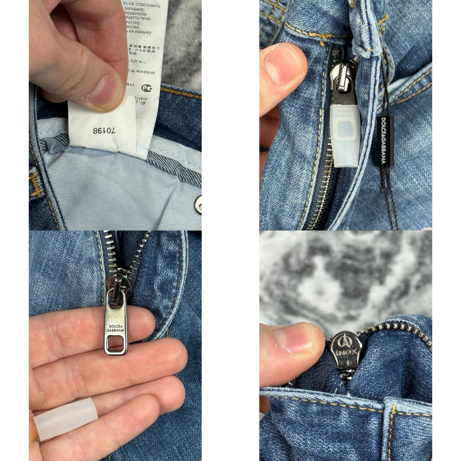 Dolce & Gabbana Dolce&Gabbana Jeans Slim Men 48 Blue Denim Logo 5-Pocket Zip Inseam 33 Leather? (Note: adjust) Size US 32 / EU 48 - 10 Thumbnail