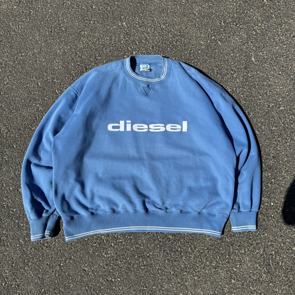 Diesel Vintage Diesel Logo Sweatshirt Boxy y2k baby blue 00s Drain Size US XL / EU 56 / 4 - 3 Thumbnail