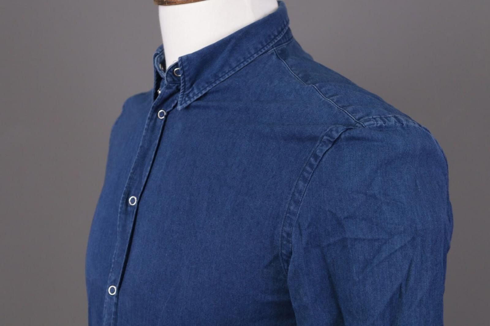 Acne Studios Acne Blue Denim Long Sleeve Snap Down Shirt Size 46 S Size US M / EU 48-50 / 2 - 7 Thumbnail