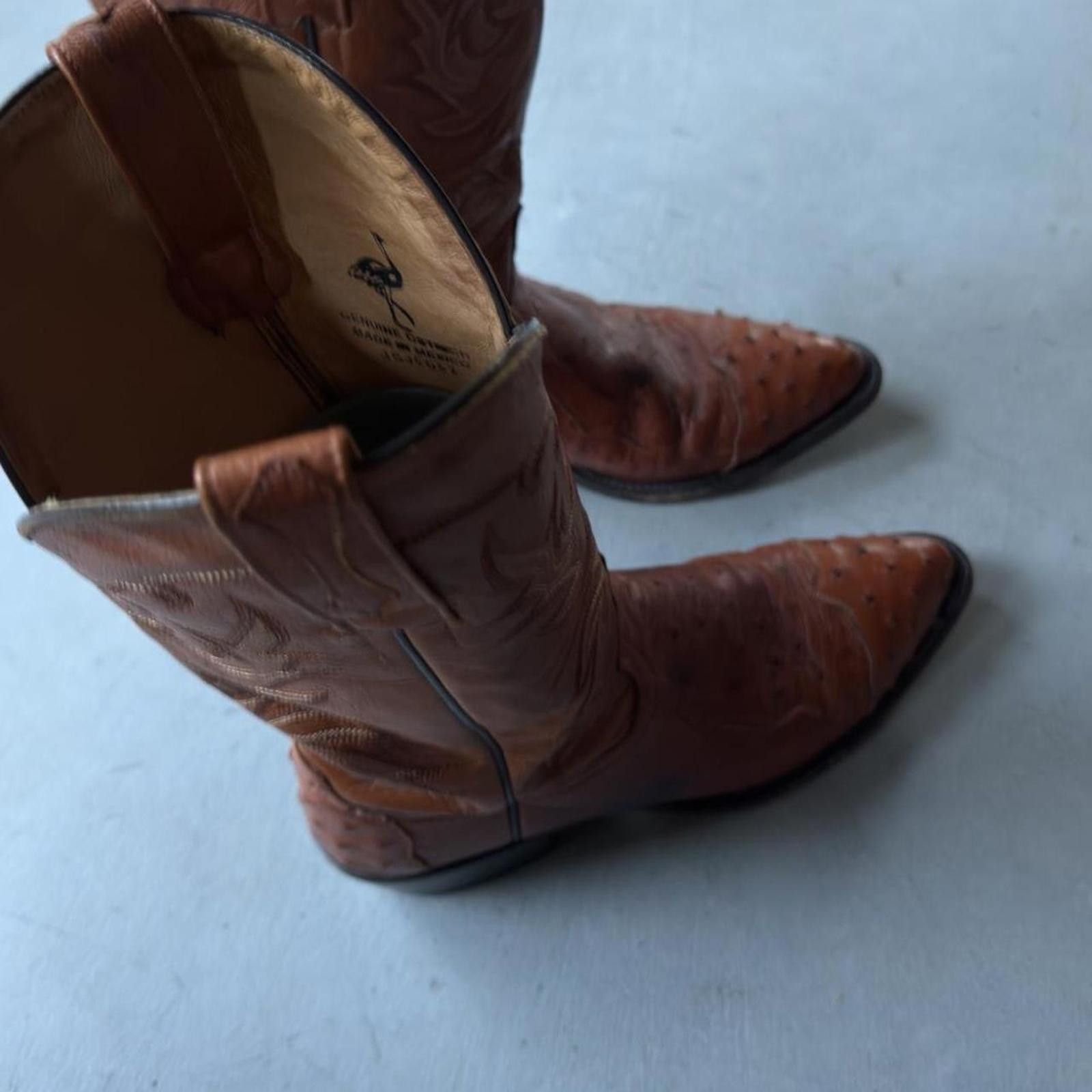 Acme Clothing Vintage JB Dillon Ostrich Cowboy Boots Western Roper Rodeo Size US 8.5 / EU 41-42 - 5 Thumbnail