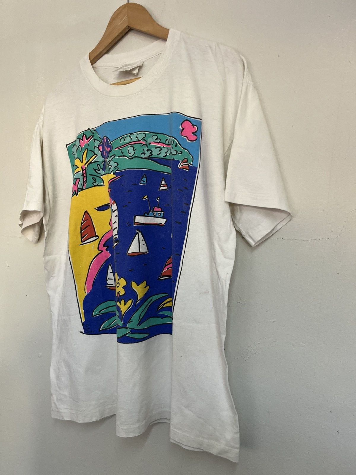 Vintage 💥Vintage 80s Art Painting Souvenir T Shirts Size US L / EU 52-54 / 3 - 2 Thumbnail