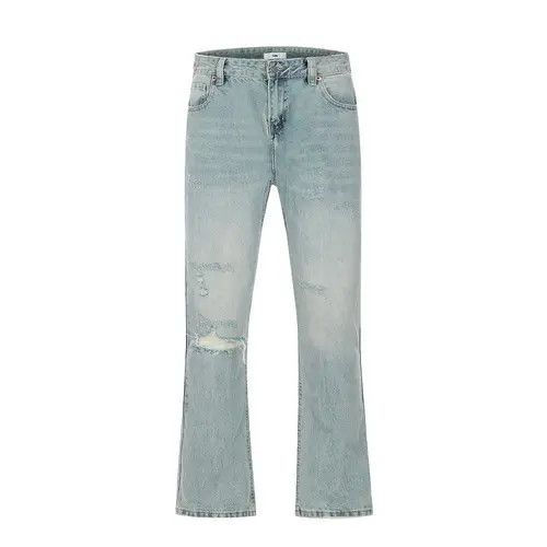 Jean distressed punk flared ripped jeans Size US 30 / EU 46 - 6 Thumbnail