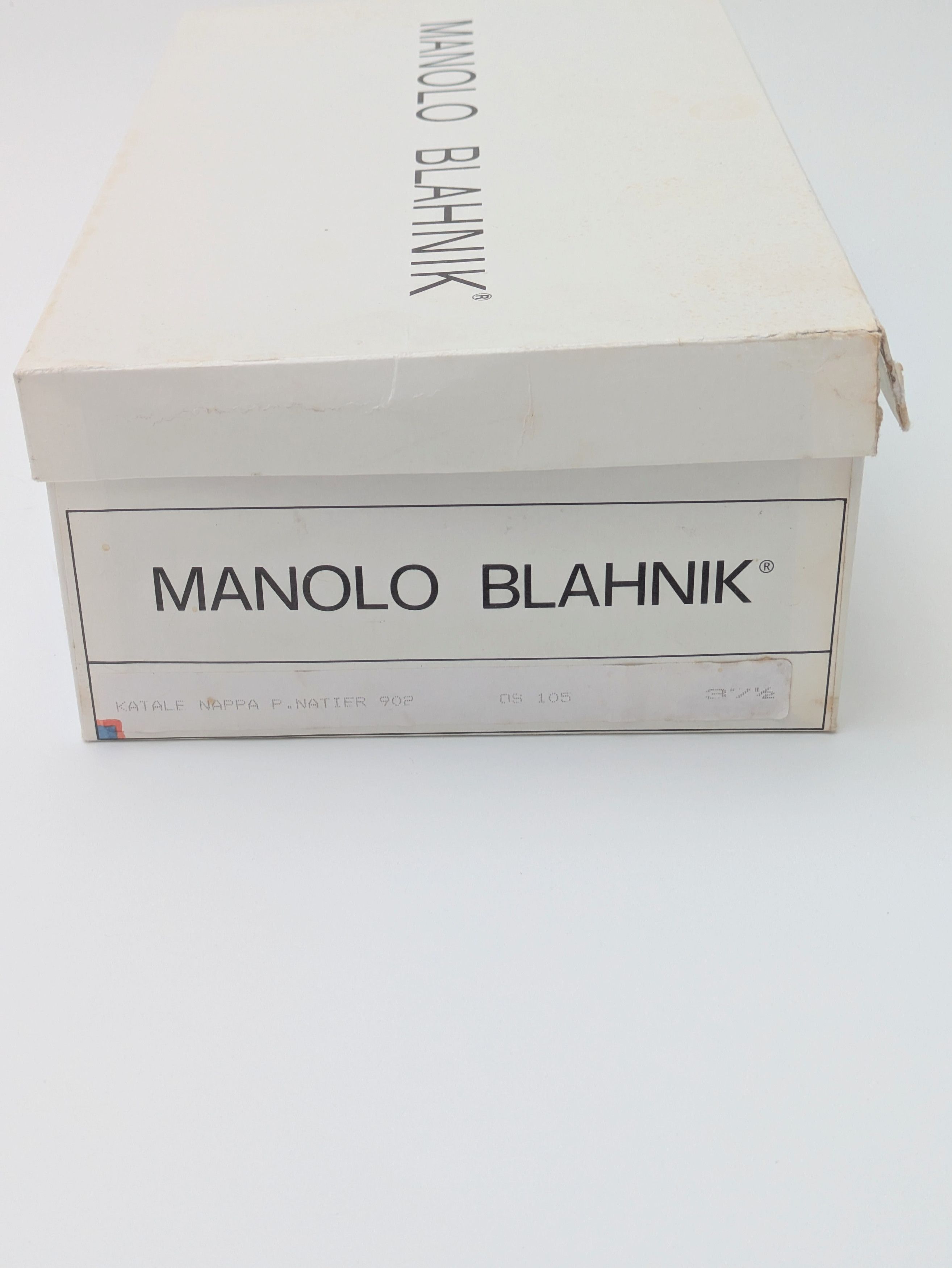 Manolo Blahnik Vintage Manolo Blahnik blue tan t-bar heels early 2000s Size US 6.5 / IT 36.5 - 11 Thumbnail