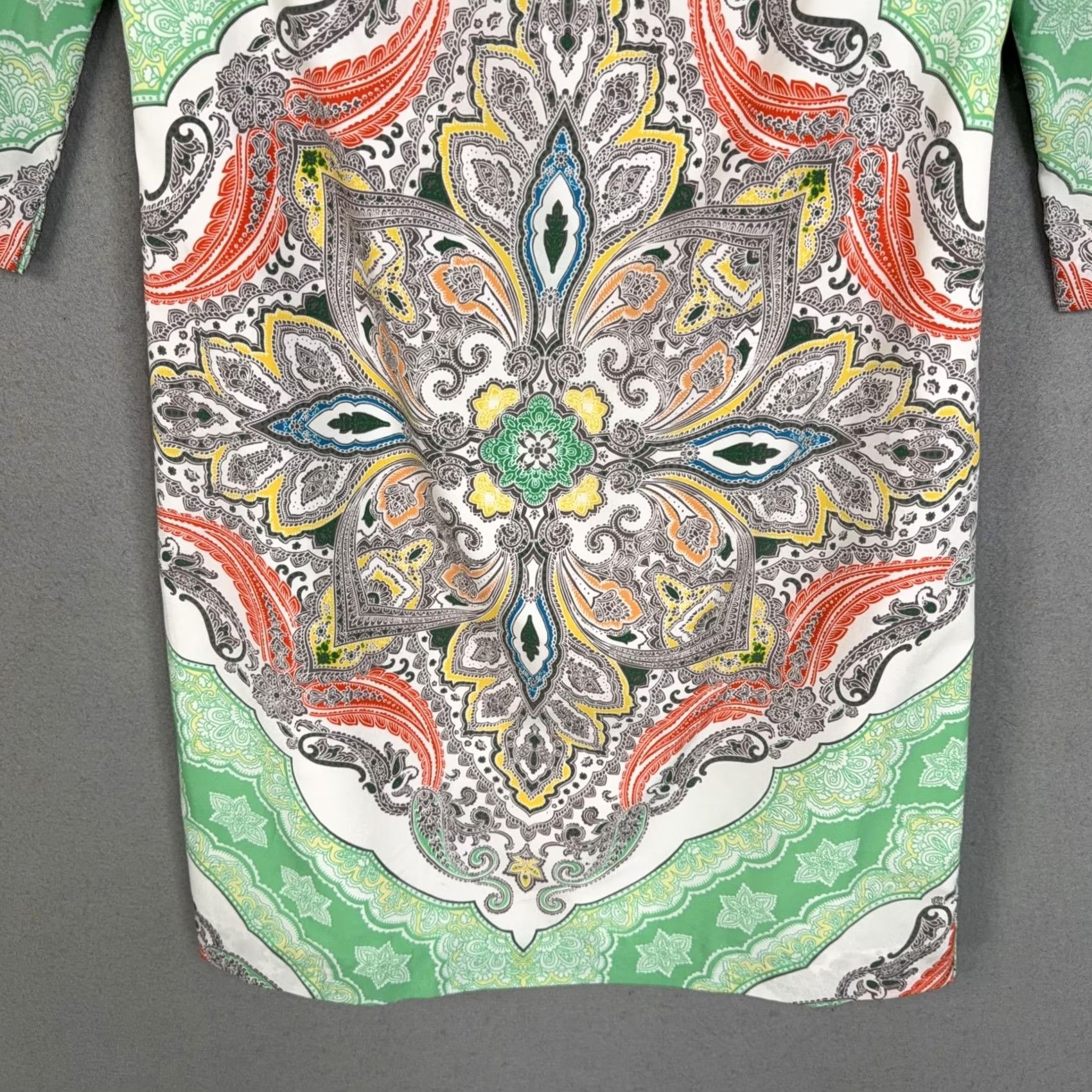 Banana Republic Banana Republic Dress Womens 0 Paisley 3/4 Sleeve Shift Mini Light Green Size XS / US 0-2 / IT 36-38 - 3 Thumbnail