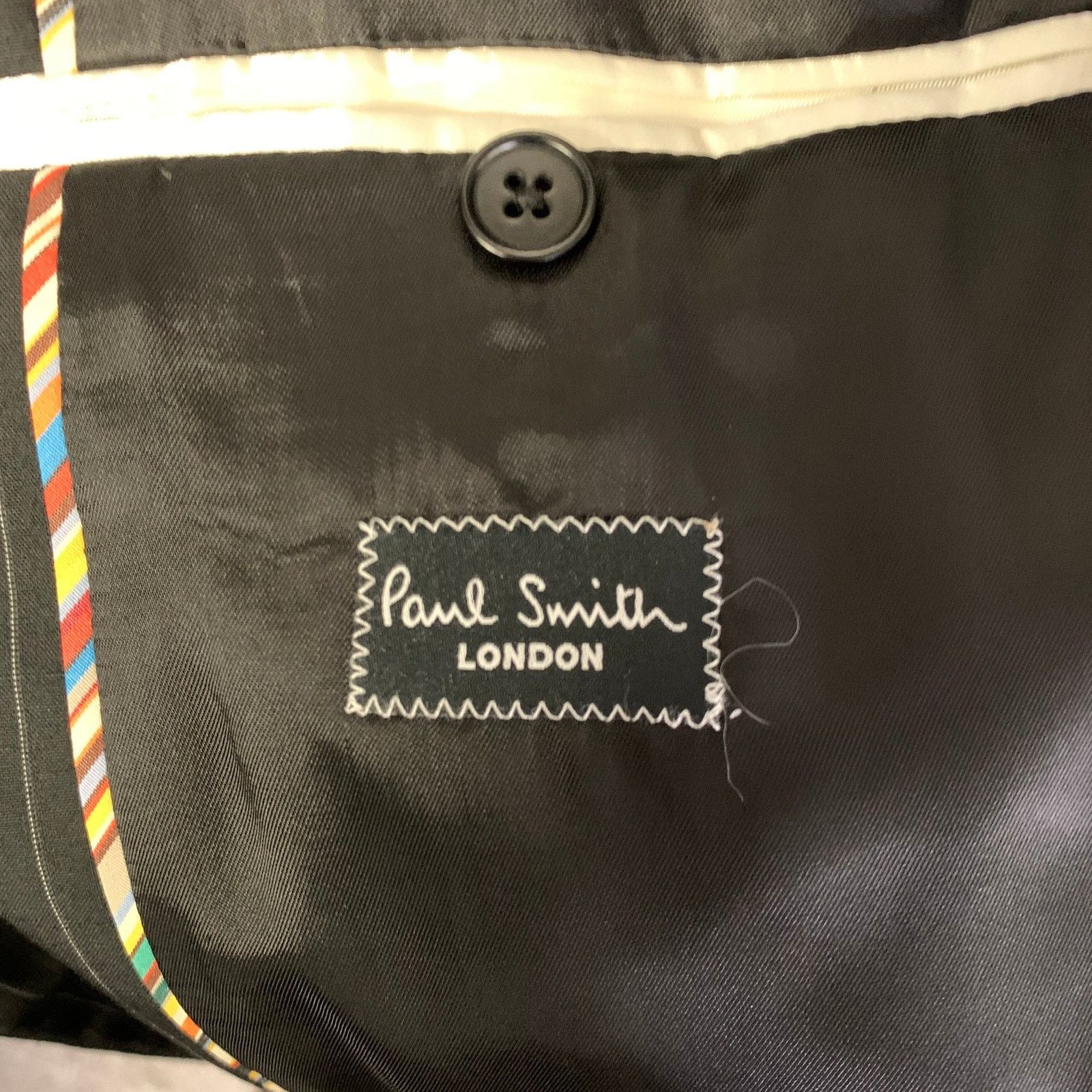 Paul Smith PAUL SMITH 38 Black White Pinstripe Wool Notch Lapel Suit Size 38R - 7 Thumbnail