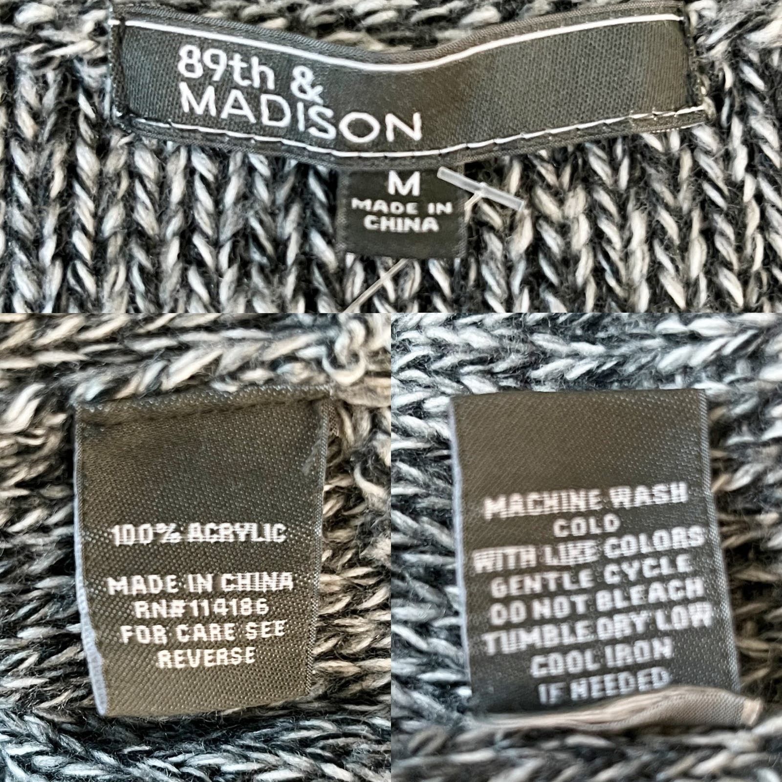 Other 89th & Madison Sweater Charcoal Marled Gray White Medium New Size M / US 6-8 / IT 42-44 - 7 Thumbnail